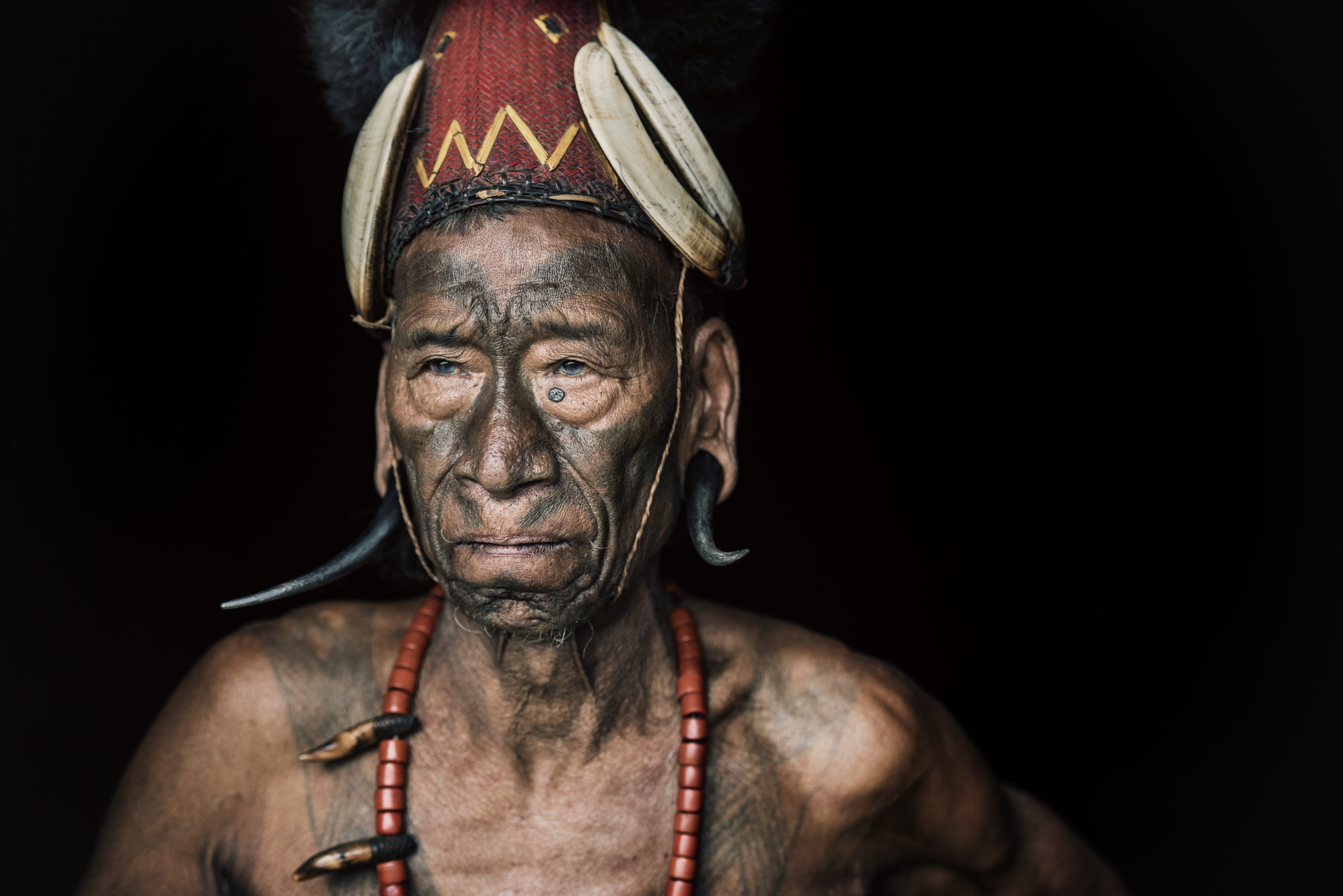 nagaland, cultures, india, wearing, tattooed, males, konyak, hat, man, portrait, longwa, 5K, people, human Face, men, one Person, dirt, male, elder, looking At Camera, HD Wallpaper
