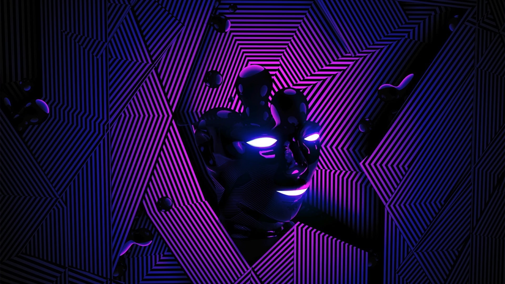 abstract, illustration, light, indoors, digital art, purple, pink color, human, 1080P, lifestyles, stage, creativity, lighting equipment, render, pattern, HD Wallpaper