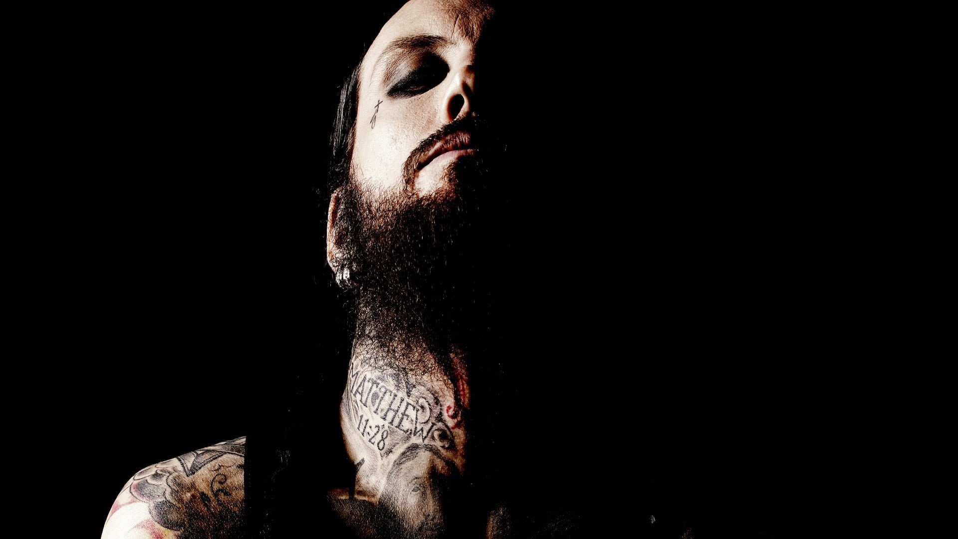 one Person, shadow, men, light, caucasian Ethnicity, close-up, one Man Only, s, tattoo, contemplation, serious, beautiful, black Color, neck, mid adult, HD Wallpaper
