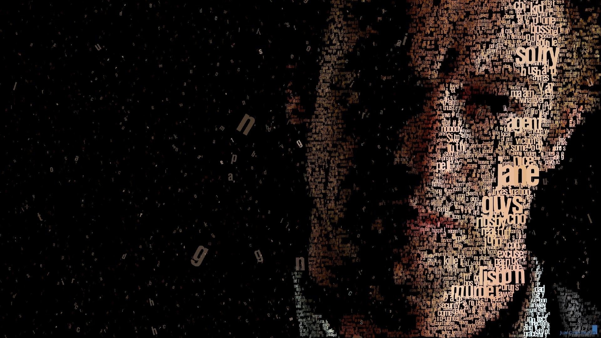 Patrick Jane, The Mentalist, 1080P, Typography, Typographic Portraits, HD Wallpaper