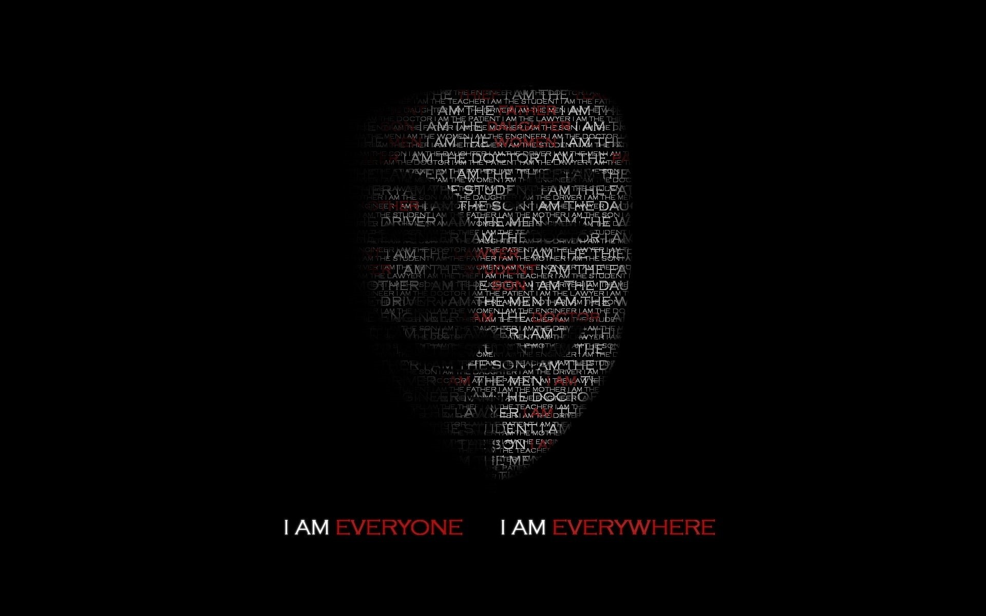 x, anonymous, text, typography, 1080P, art, portrait, hd, vendetta, typographic, minimalistic, v, HD Wallpaper
