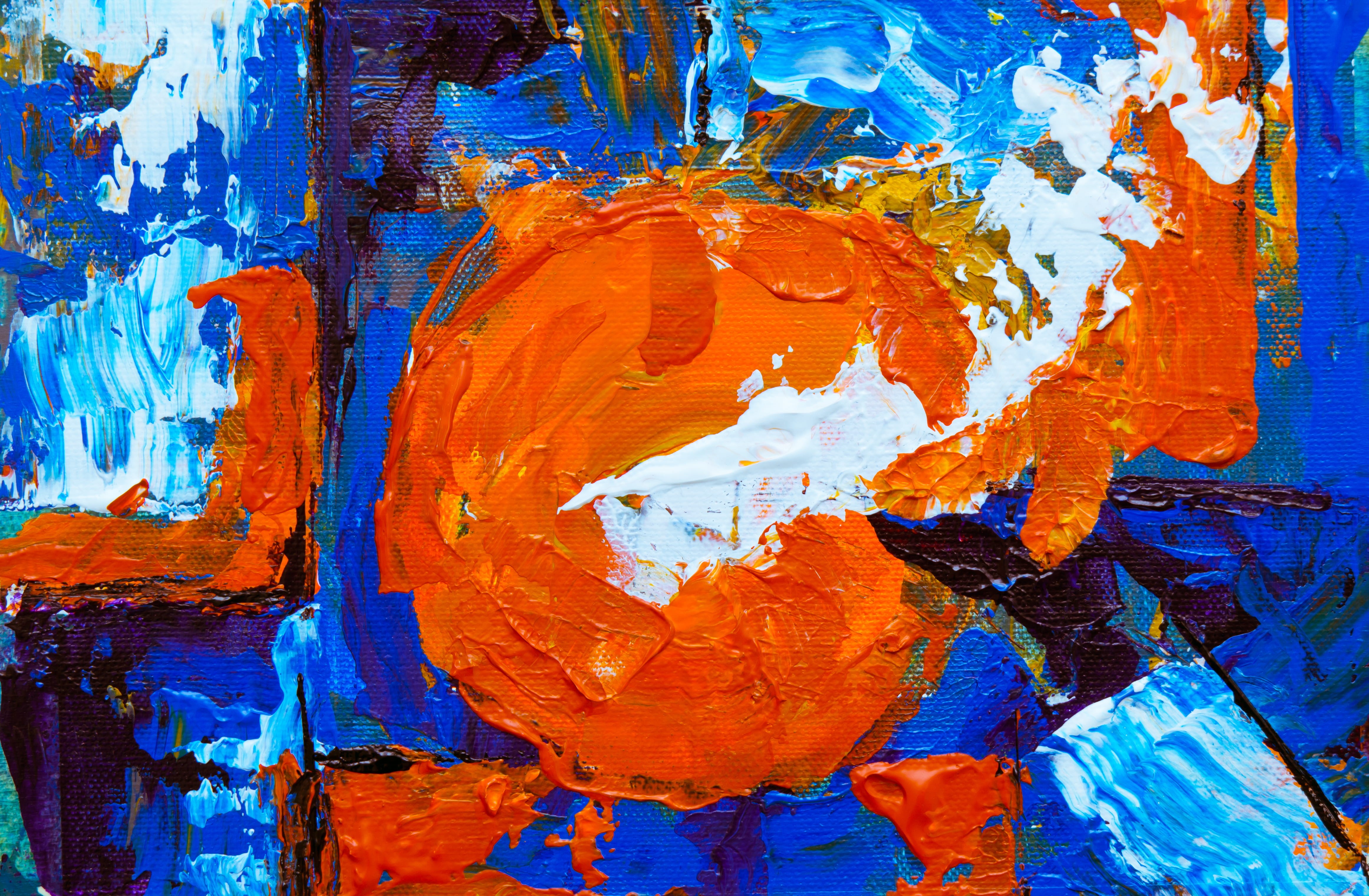 background, paintbrush, no people, backgrounds, weathered, craft, orange, dirty, abstract, 4K, acrylic, abstract painting, creativity, damaged, painted, HD Wallpaper