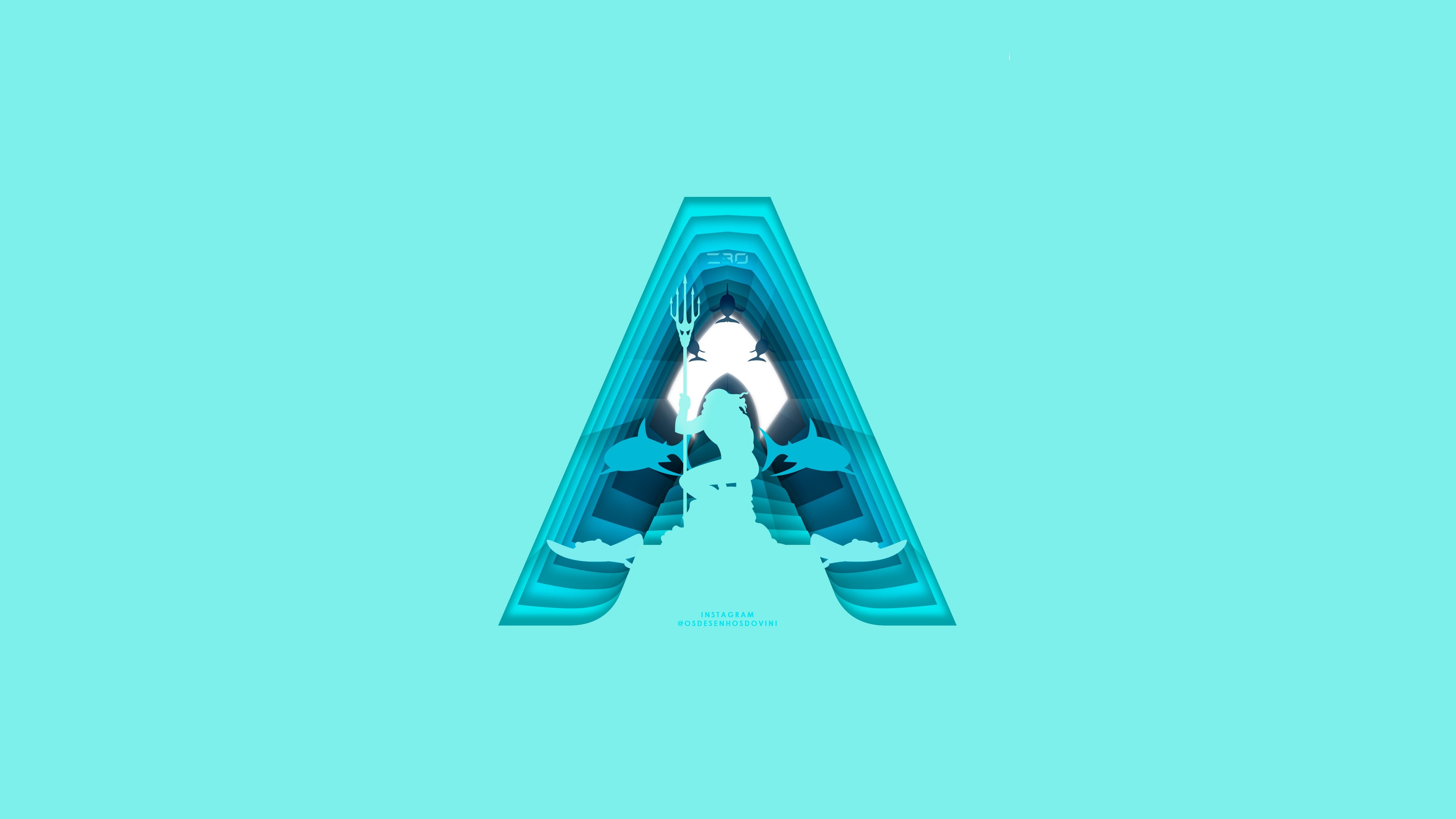 4k, jason momoa, logo, 2018 movies, digital art, aquaman, 4K, minimalism, artwork, hd, reddit, artist, aquaman movie, movies, HD Wallpaper