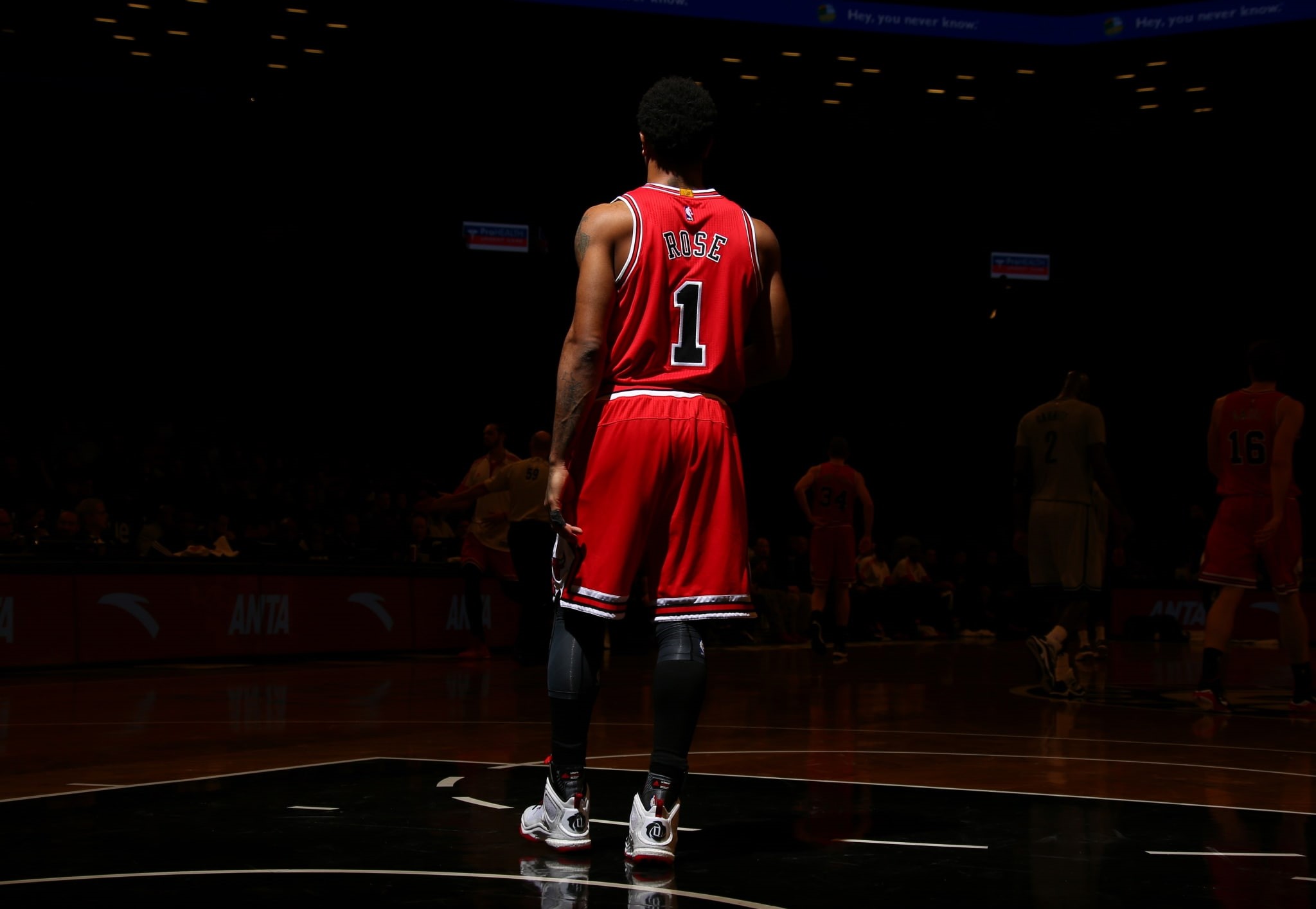 people, leisure activity, sport, derrick rose photos, standing, athlete, full length, men, night, indoors, basketball - sport, real people, 1080P, basketball player, HD Wallpaper