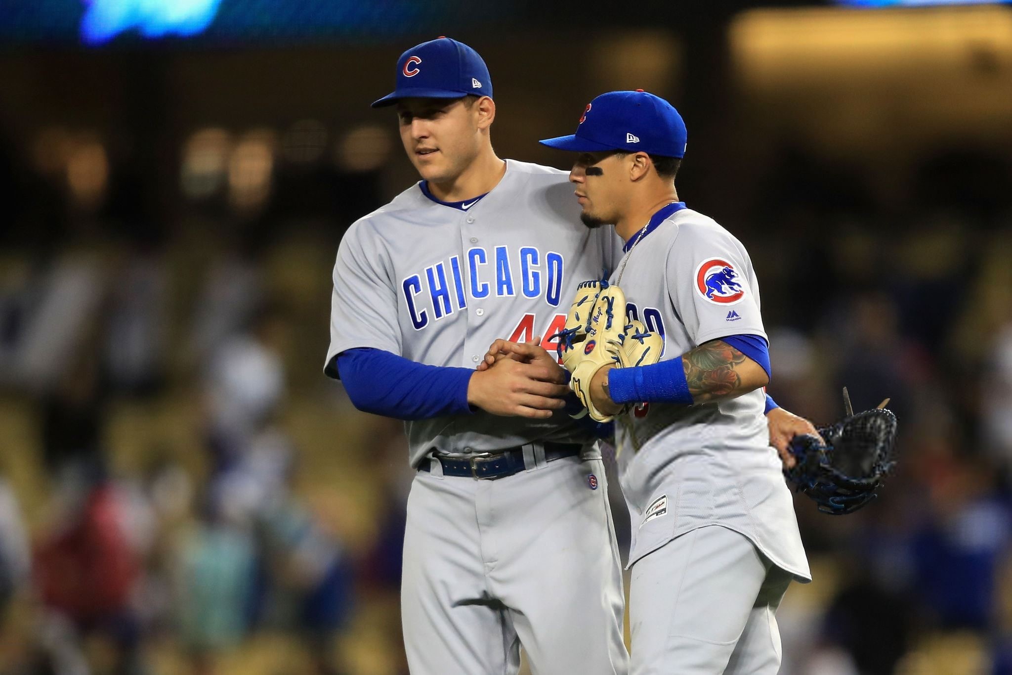 baseball cap, 1080P, day, Nike, people, two people, young men, baseball, baseball - sport, Dodger Stadium, Major League Baseball, sport, standing, Anthony Rizzo, HD Wallpaper