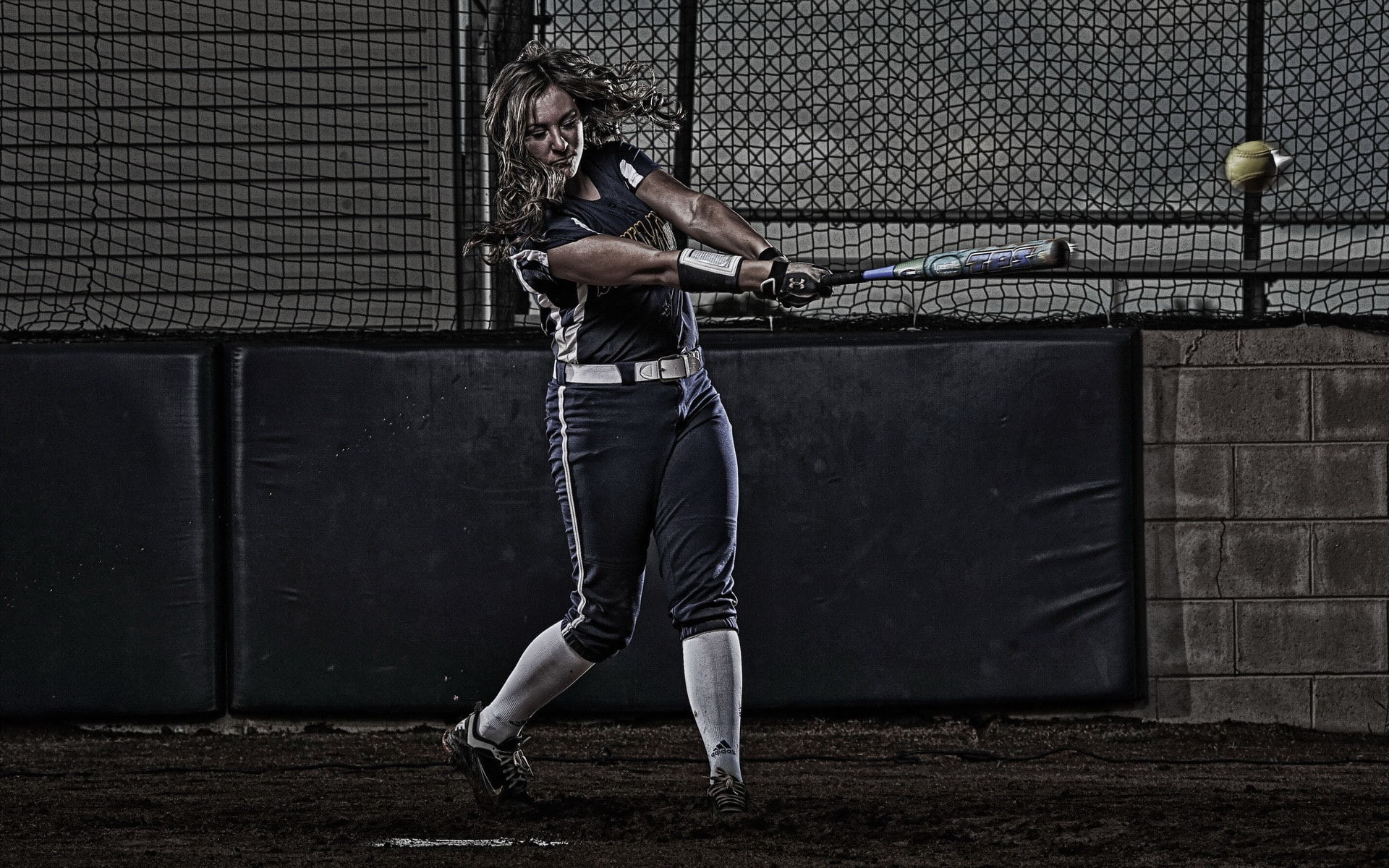 baseball, vitality, women, concentration, sports clothing, 1080P, hitting, young adult, effort, adult, softball, full length, exercising, determination, HD Wallpaper