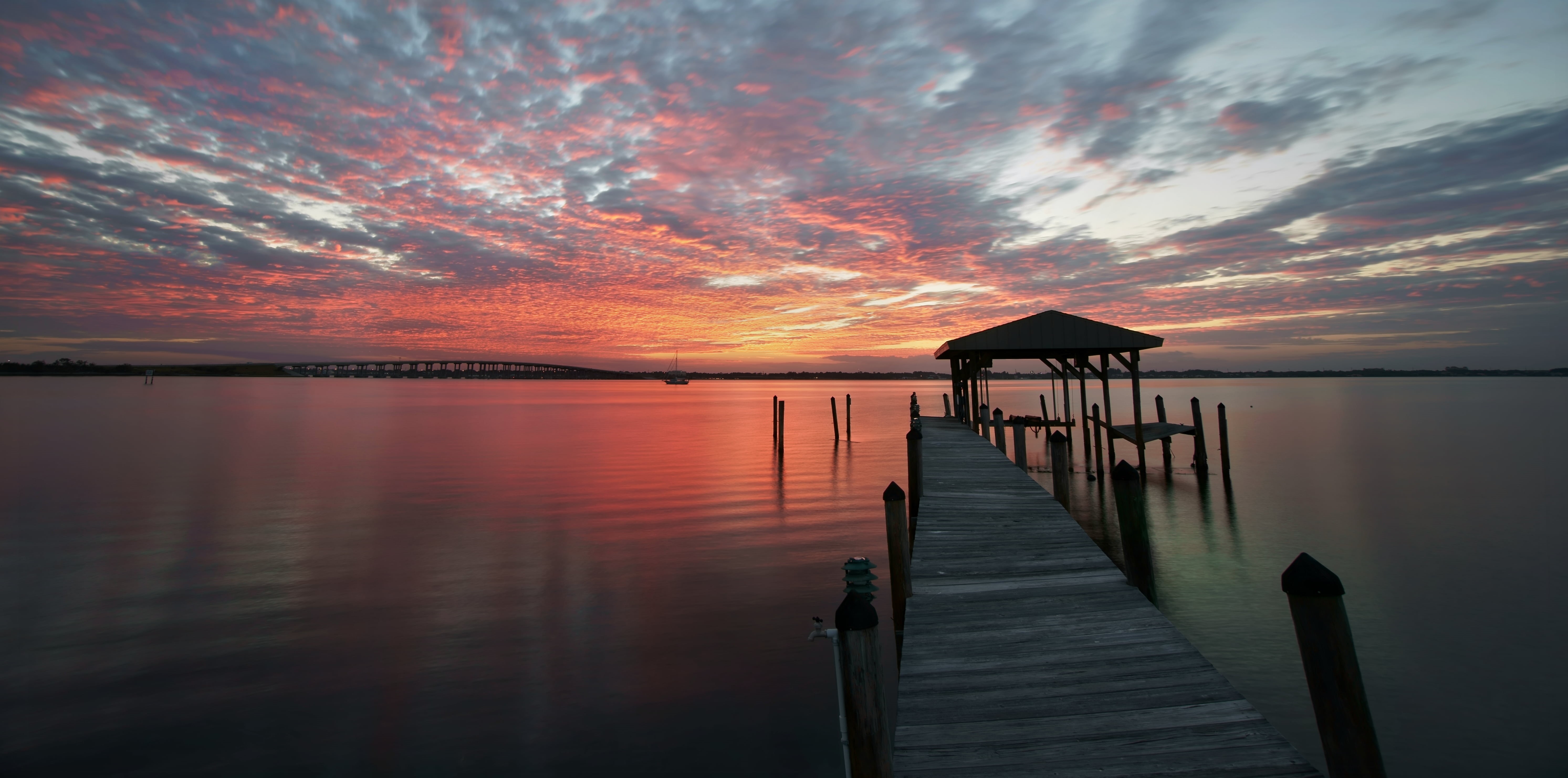 pier, vacations, sunset, indian  river  lagoon, nice, cielo, body of water, a6300, beach, winter, hurricane  matthew, sunrise - Dawn, body, long  exposure, HD Wallpaper
