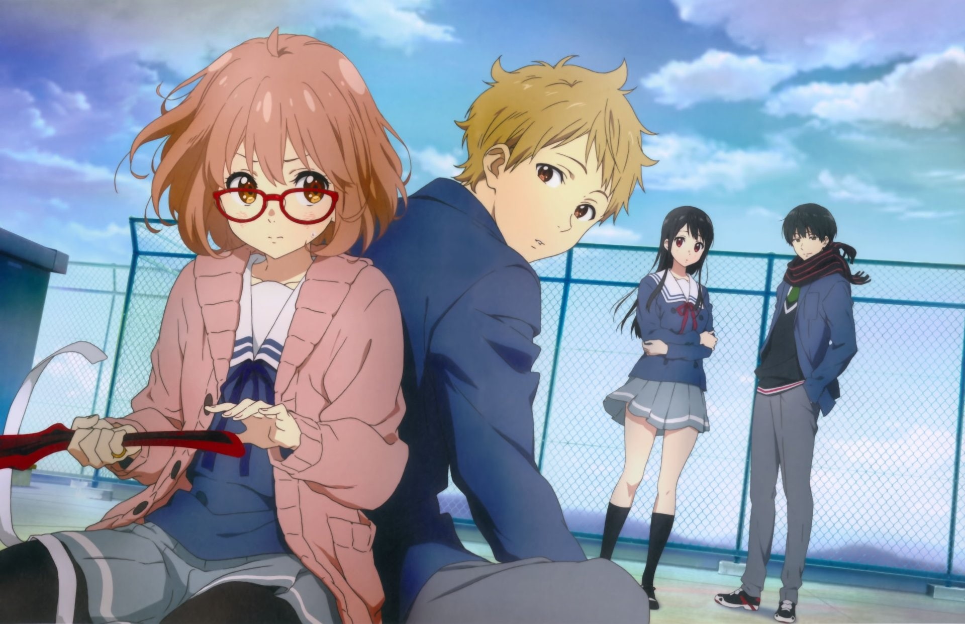 1080P, Anime, Hiroomi Nase, four, female, Mitsuki Nase, Kyoukai no Kanata, characters, digital, Akihito Kanbara, Beyond the Boundary, Mirai Kuriyama, HD Wallpaper