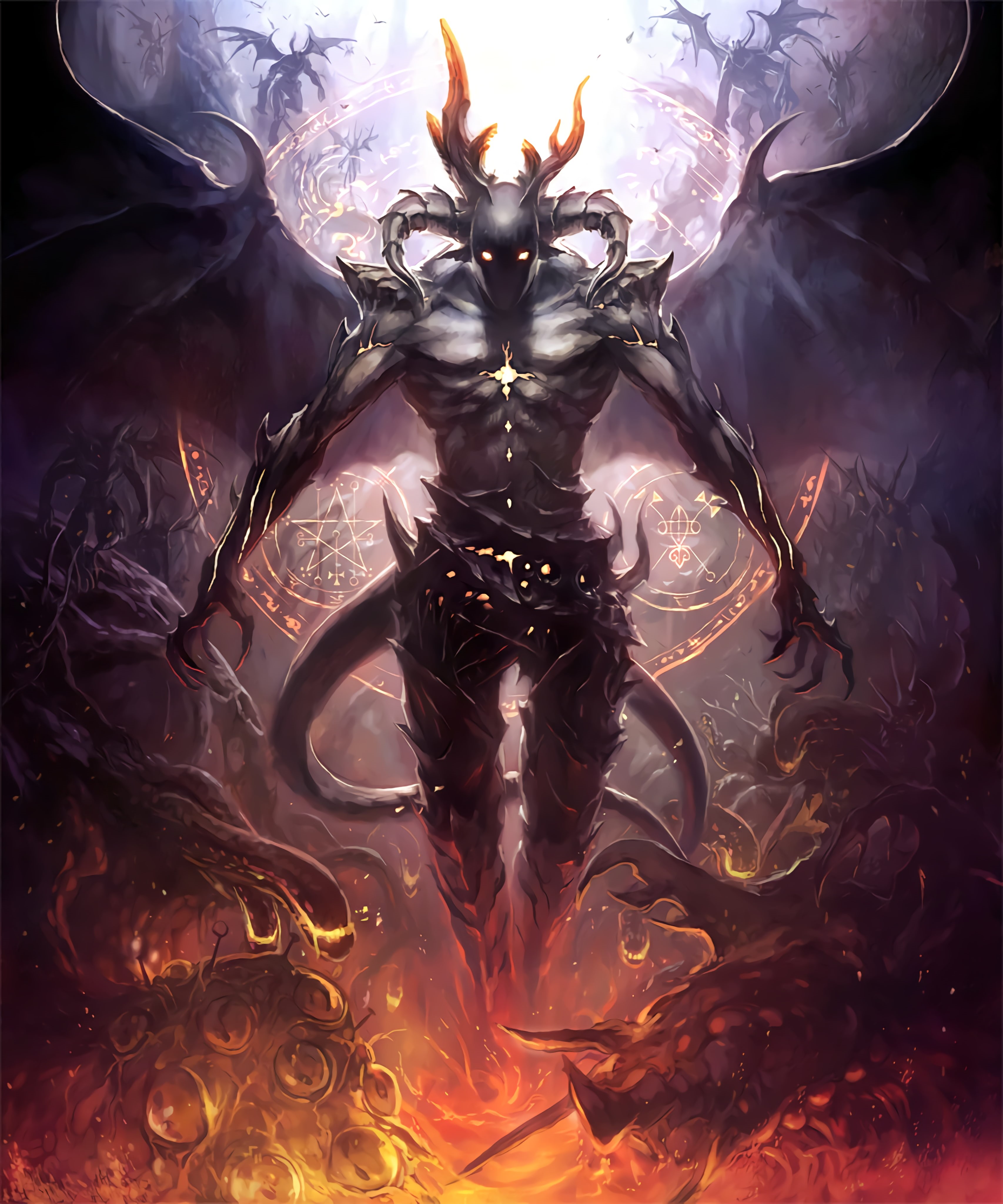 Shadowverse, Satan (Shingeki no Bahamut), Shingeki no Bahamut, 4K, anime, Phone HD Wallpaper