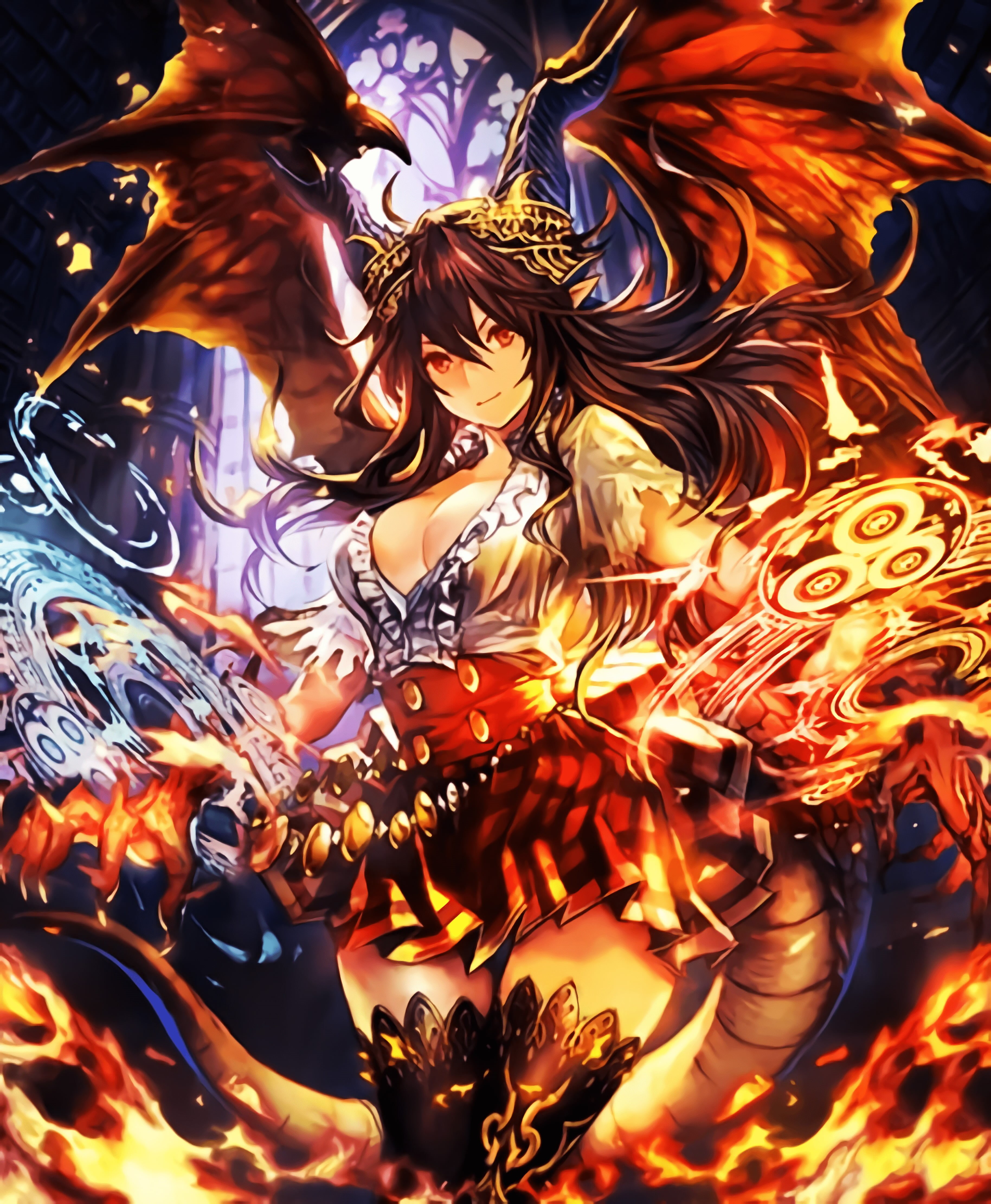 lighting equipment, representation, Shadowverse, illuminated, close-up, anime, Dragonewt (Shingeki no Bahamut), no people, design, creativity, Phone HD Wallpaper