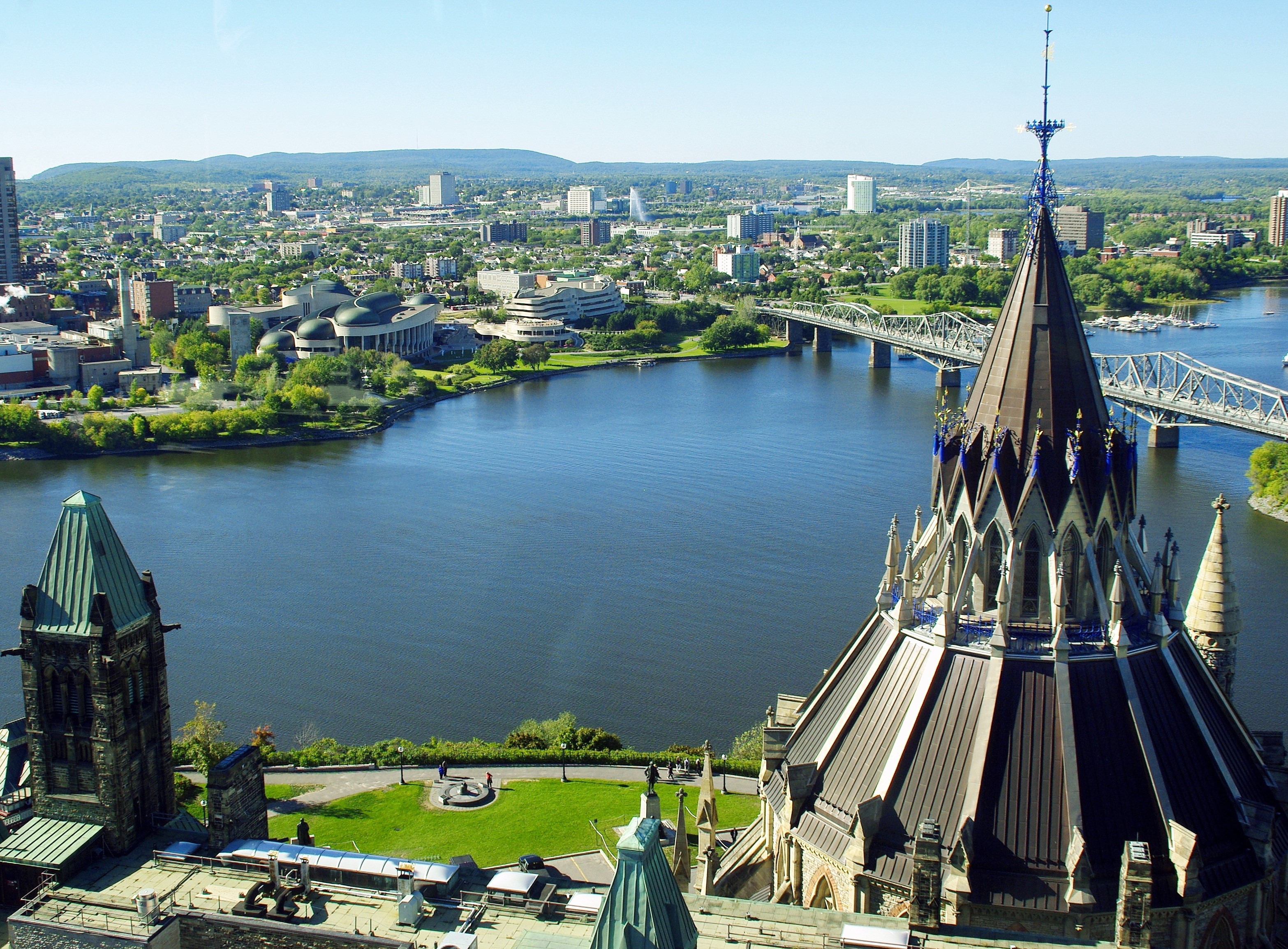 europe, day, architecture, high angle view, daytime, ottaoutais river, gray, built structure, bridge, cityscape, bridge - Man Made Structure, travel destinations, HD Wallpaper