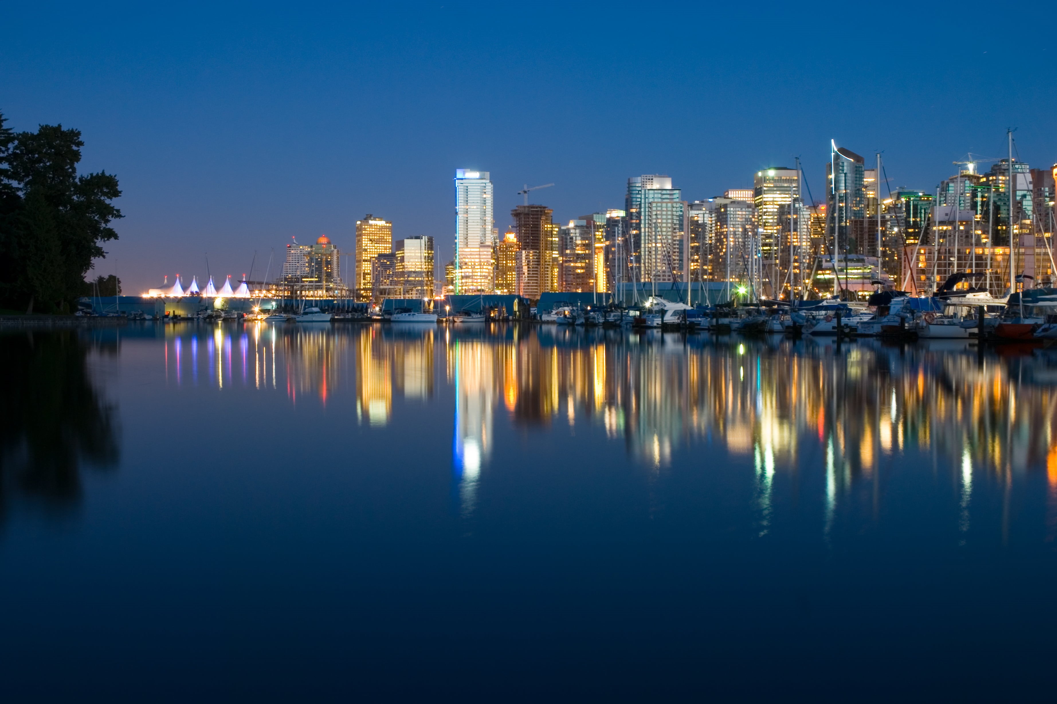 d80, urban Scene, The Challenge, cityscape, architecture, landscape, nikon, reflection, body of water, city, near, water, canada, night photography, night, HD Wallpaper