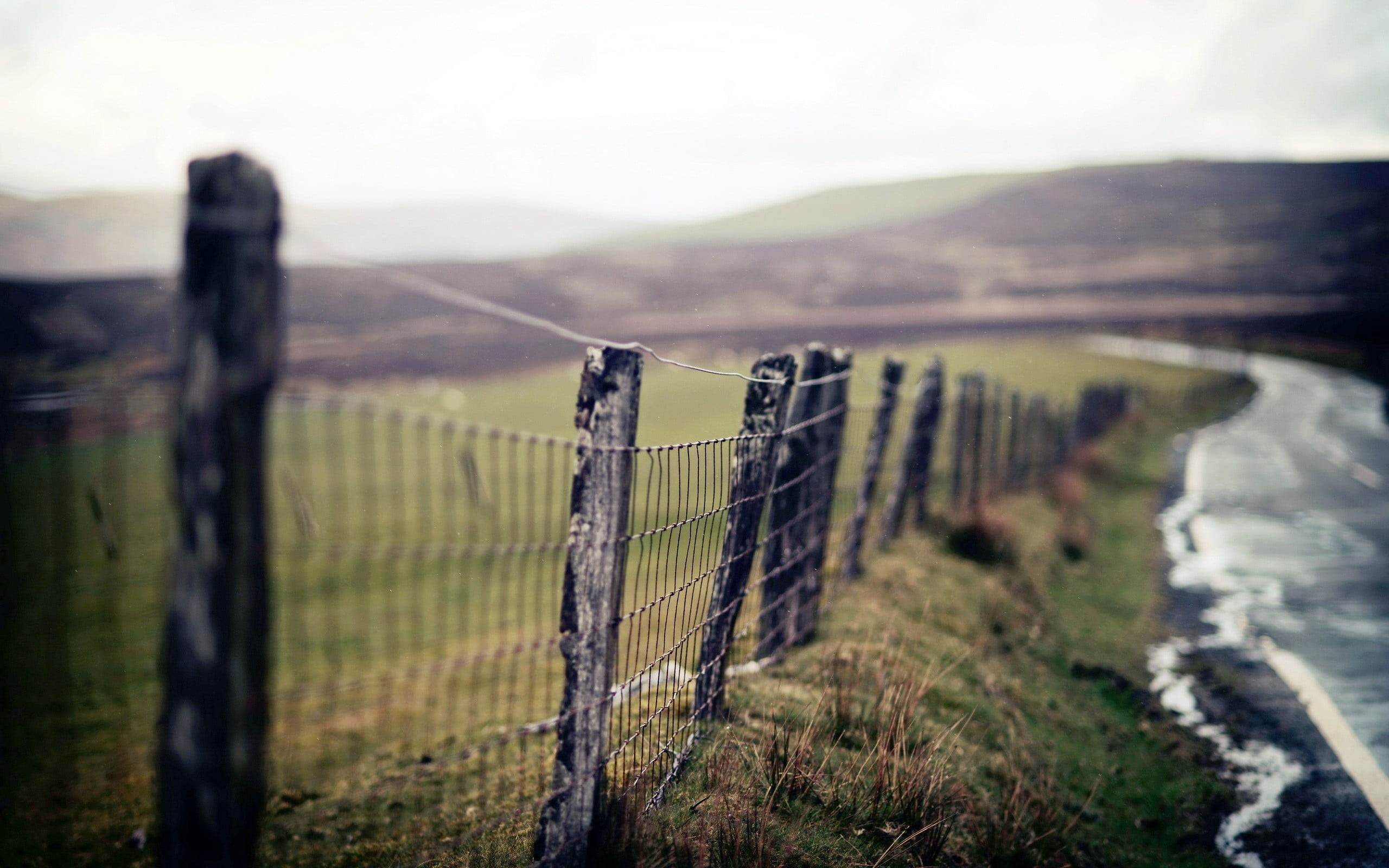 scenics - nature, land, environment, fence, boundary, barrier, security, day, mountain, wooden, safety, no people, wire mesh, tranquil scene, sky, landscape, HD Wallpaper