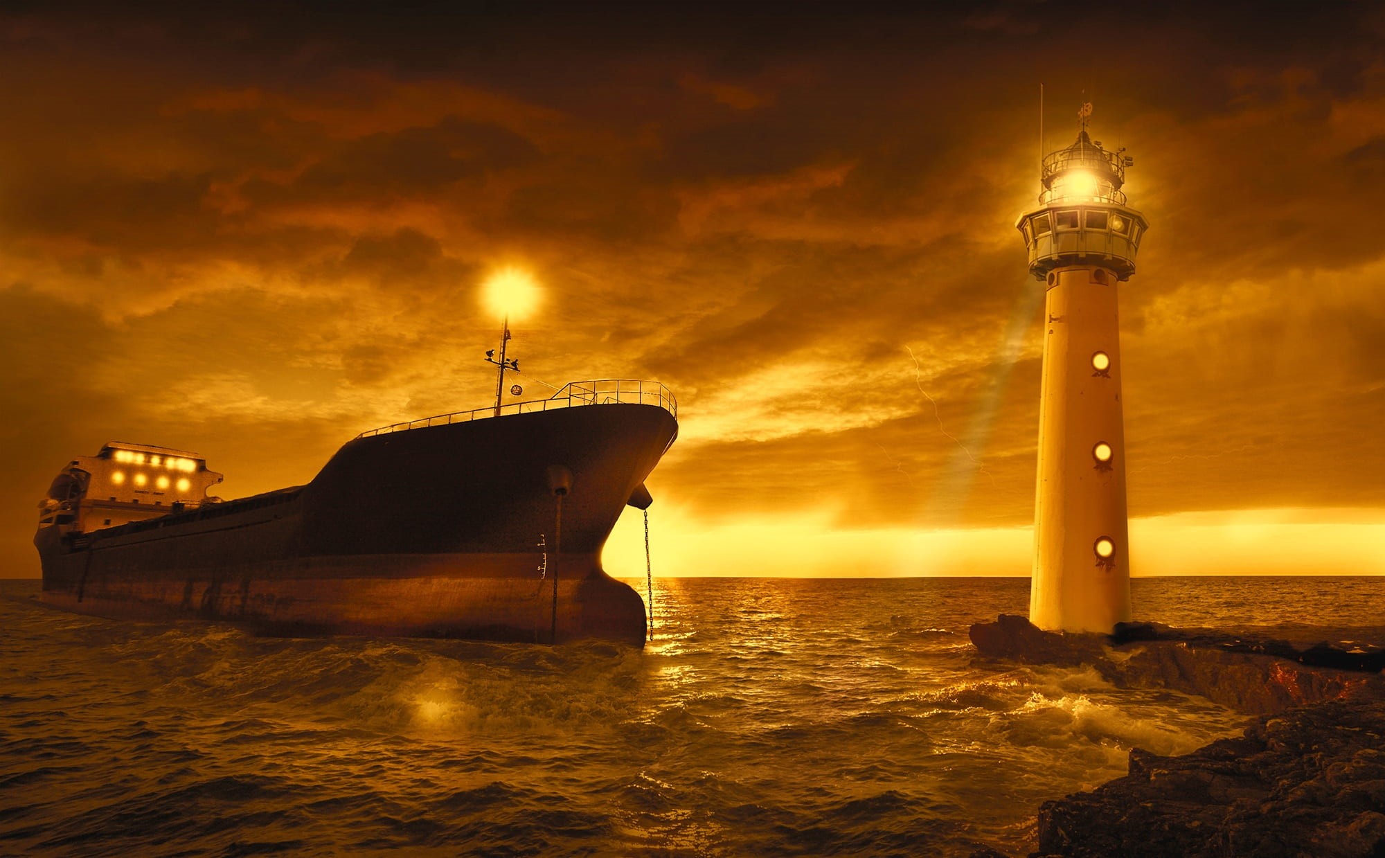 body, boat, black, near, light, sailing, mode of transportation, golden, hour, transportation, cloud, architecture, tower, illuminated, sea, picture, built structure, HD Wallpaper