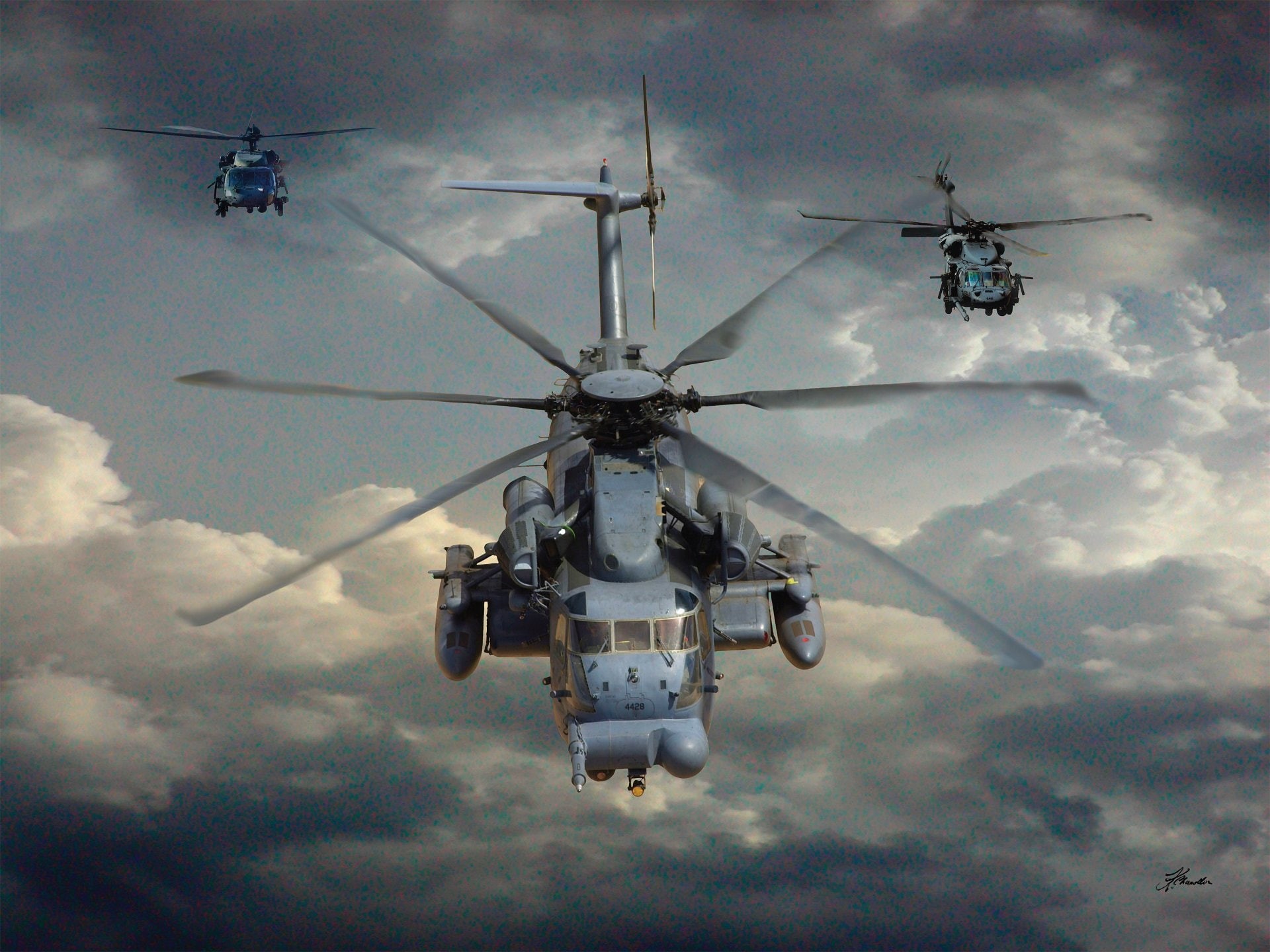 1080P, Sikorsky CH-53 Sea Stallion, Military Helicopters, HD Wallpaper