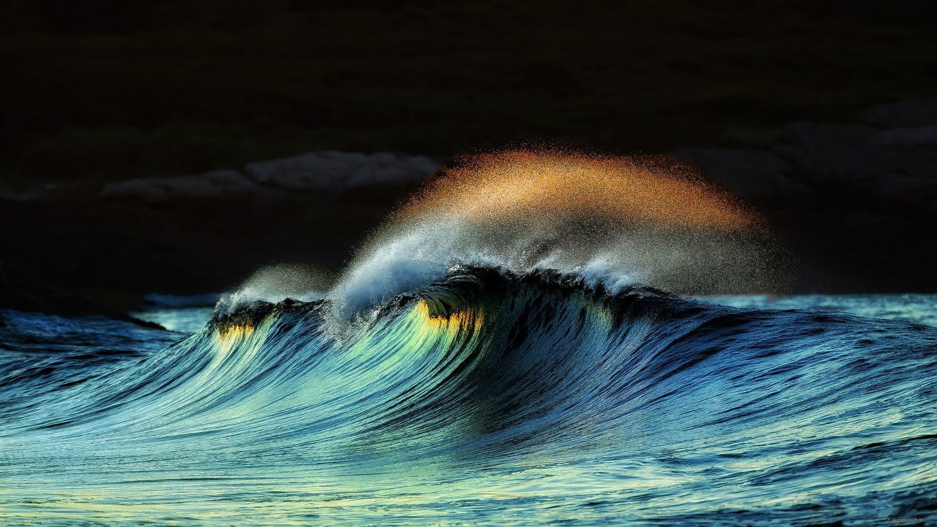 Water, painting, Storms, Sea, 1080P, wave, Splash, Waves, HD Wallpaper