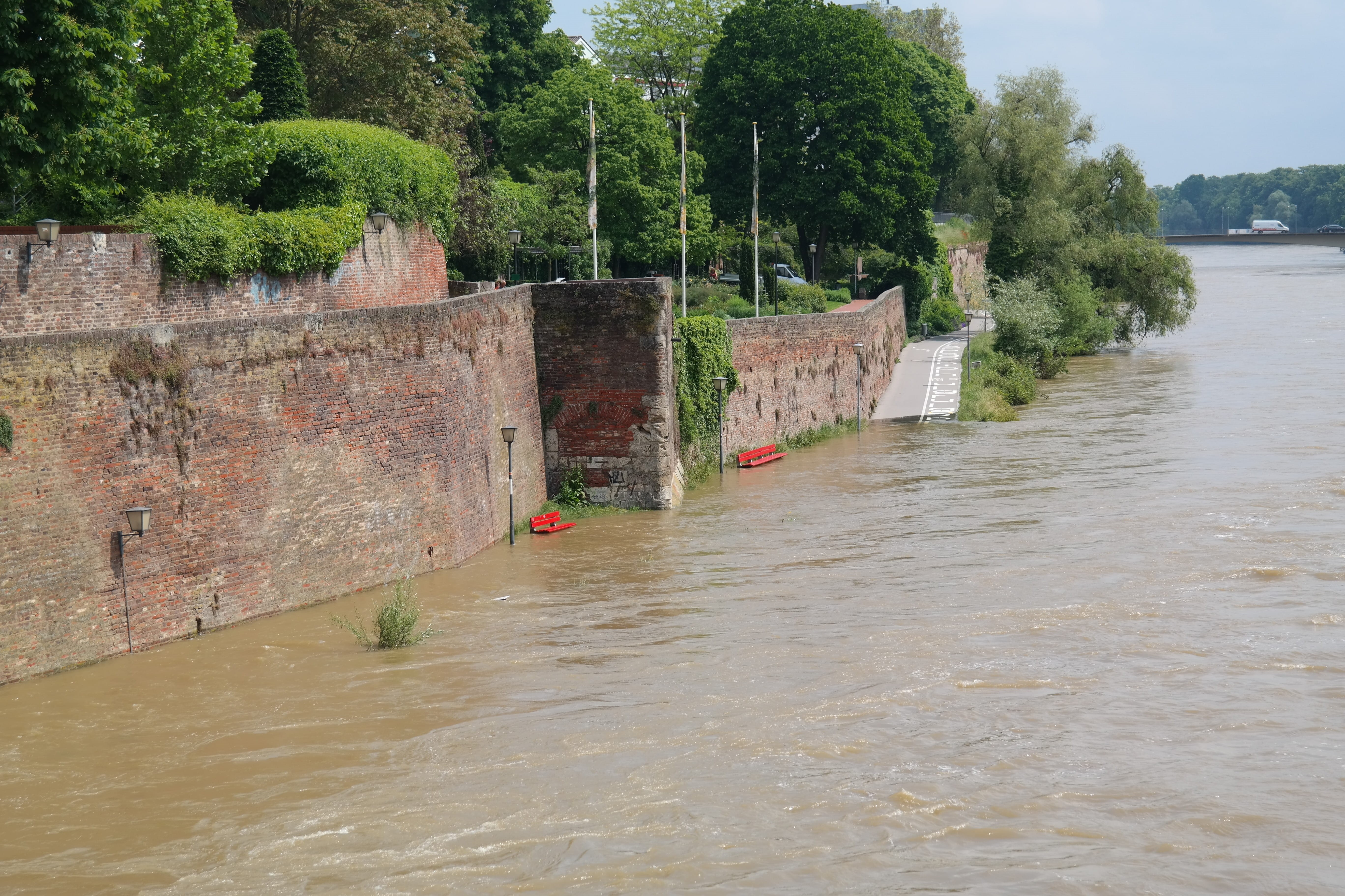 City Wall, peak, no people, City, flowing, plant, climate change, day, flood, growth, architecture, force of nature, waterfront, connection, High Water, HD Wallpaper