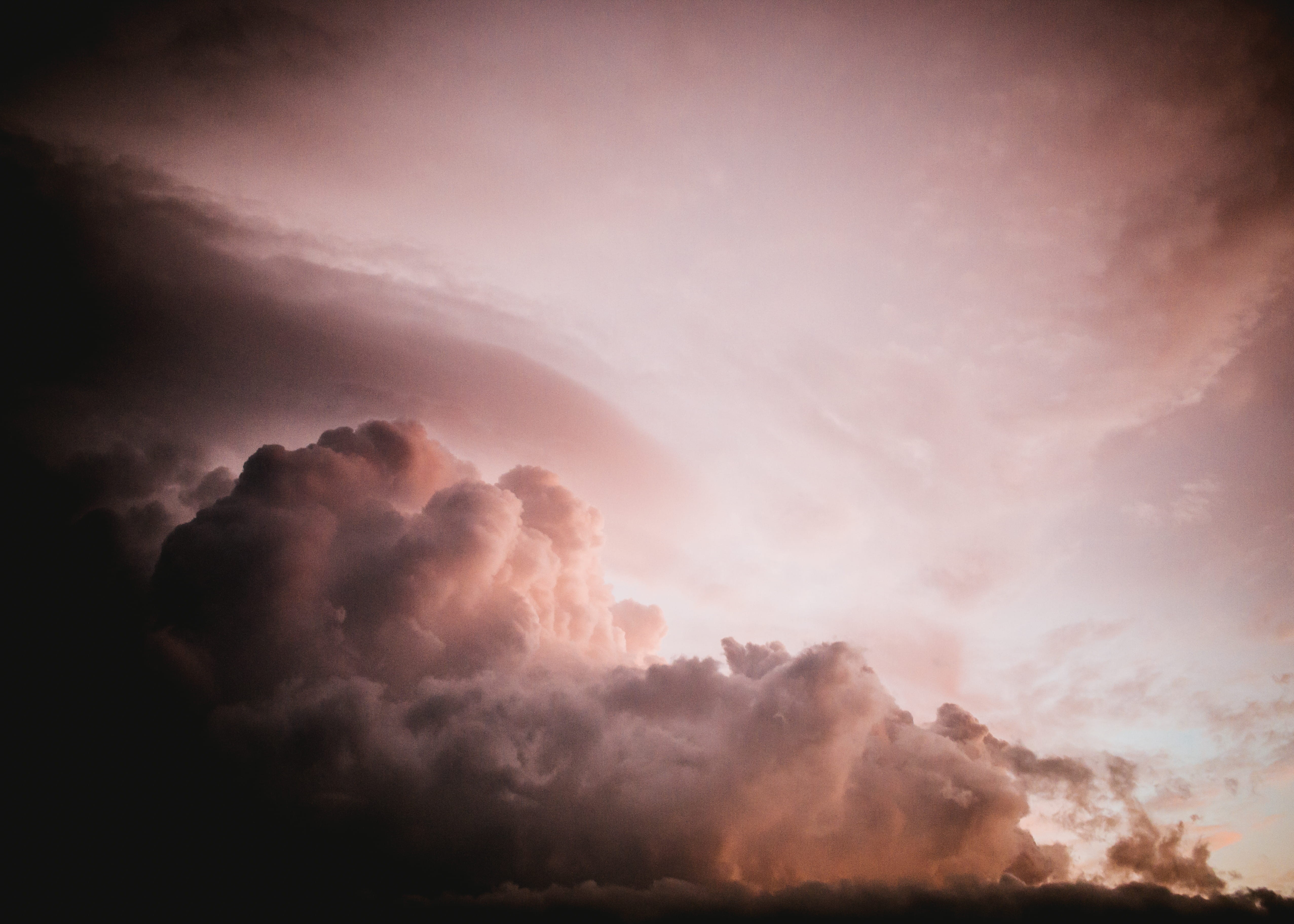 sunset, moody Sky, sky, white, idyllic, low angle view, heaven, no People, tranquil scene, dusk, dramatic Sky, storm, cumulus, cloud - Sky, cloud, cloudscape, HD Wallpaper