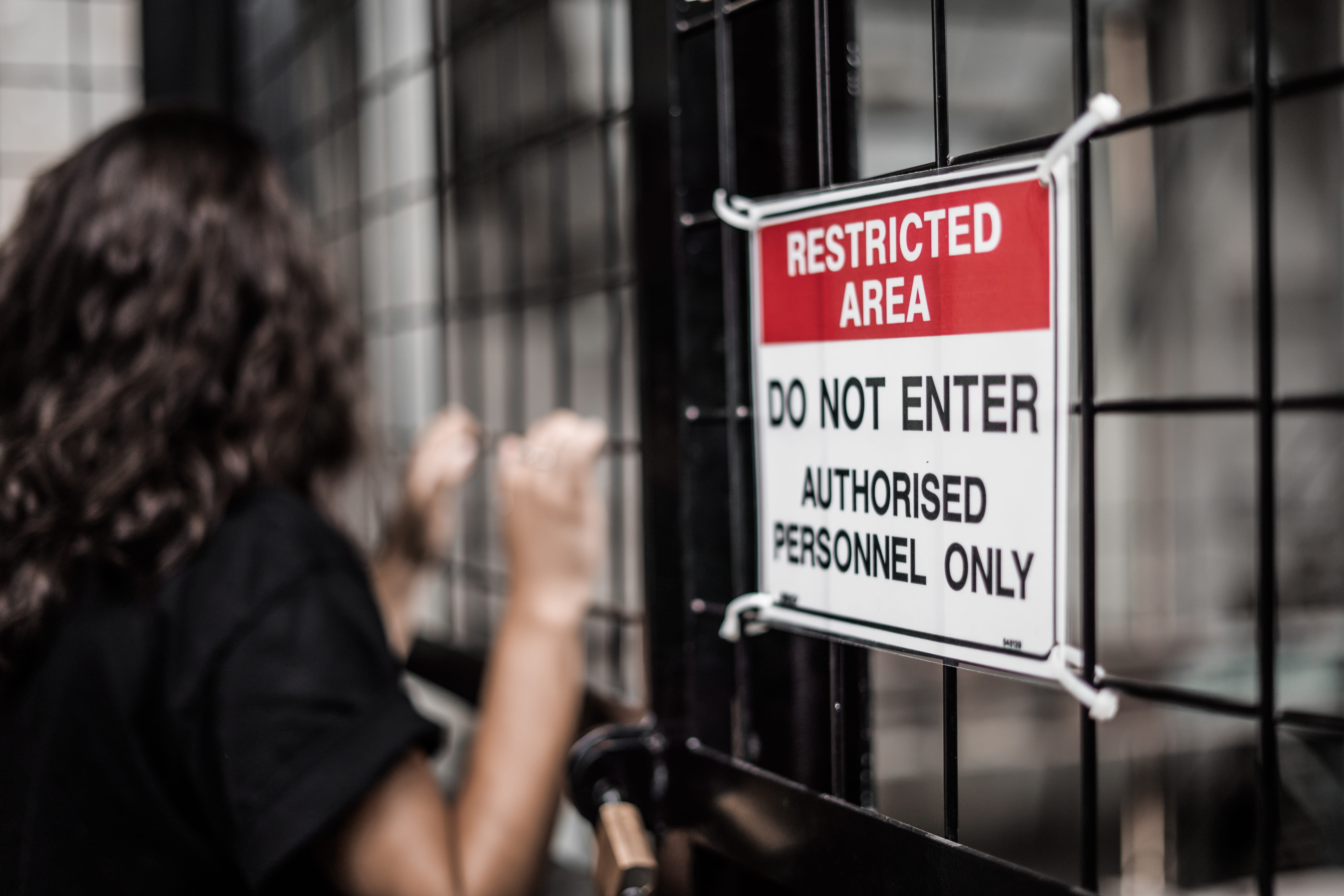 restricted, capital letter, 5K, area, window, information, selective focus, architecture, transportation, day, mode of transportation, guidance, information sign, HD Wallpaper