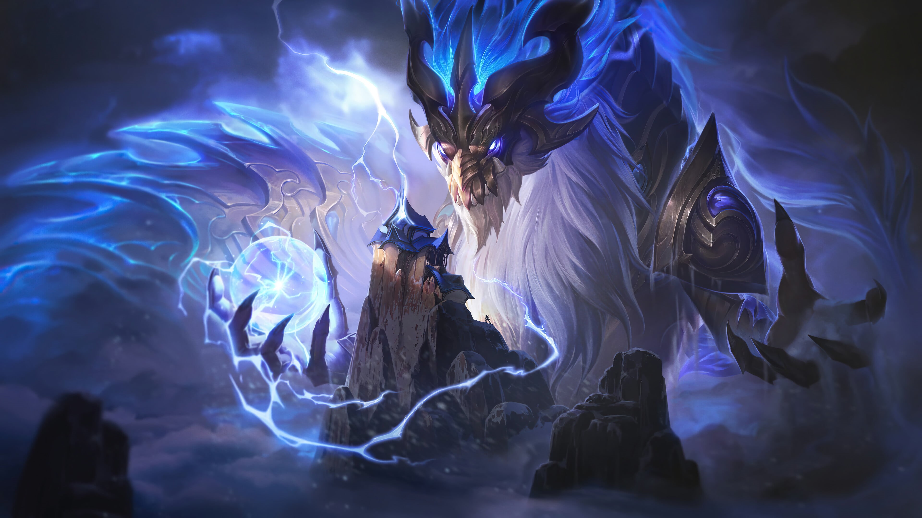 League of Legends, 4K, storm, dragon, Riot Games, Aurelion Sol, HD Wallpaper