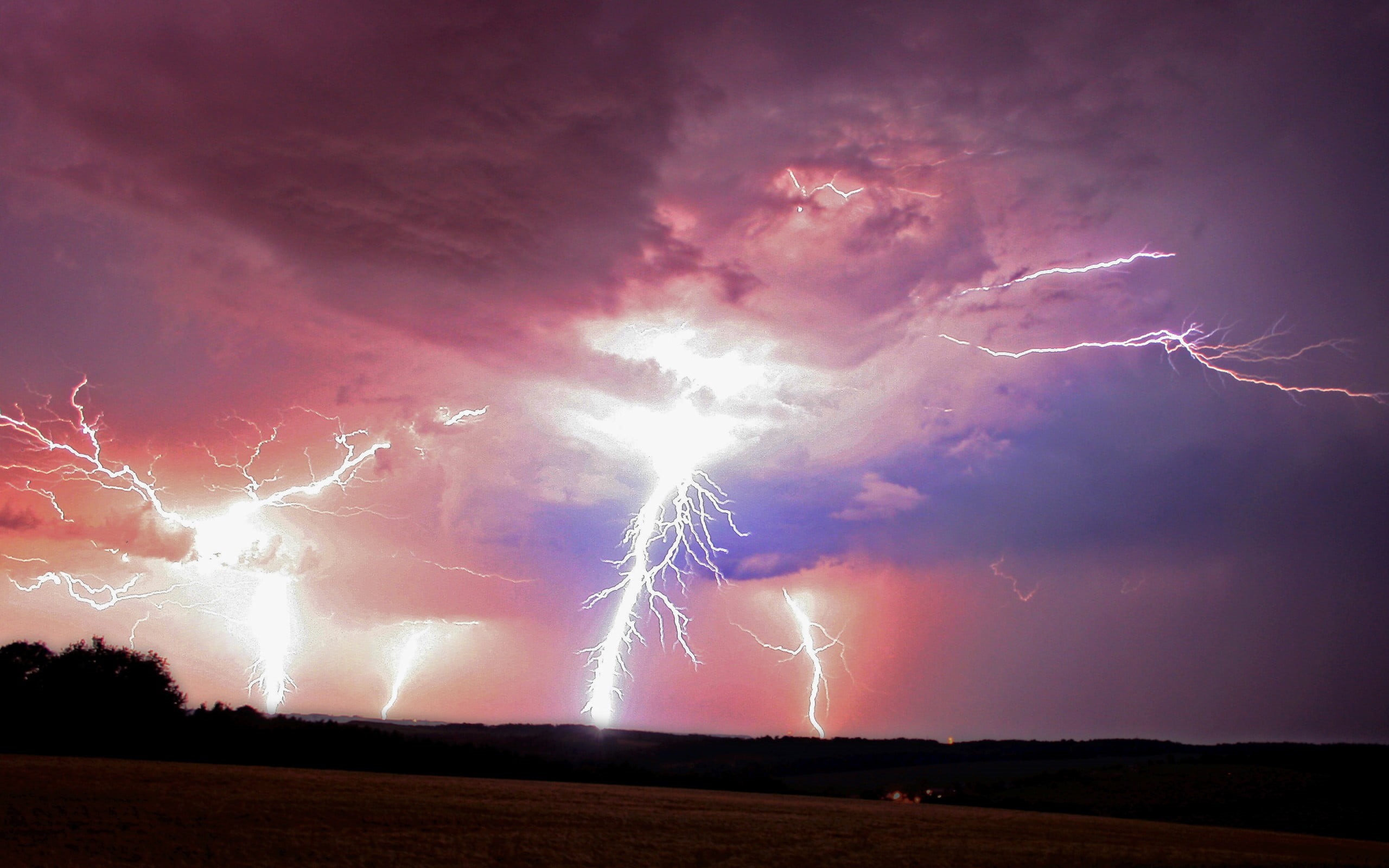 scenics - nature, sign, environment, night, cloud - sky, outdoors, warning sign, power, nature, beauty in nature, power in nature, forked lightning, landscape, HD Wallpaper