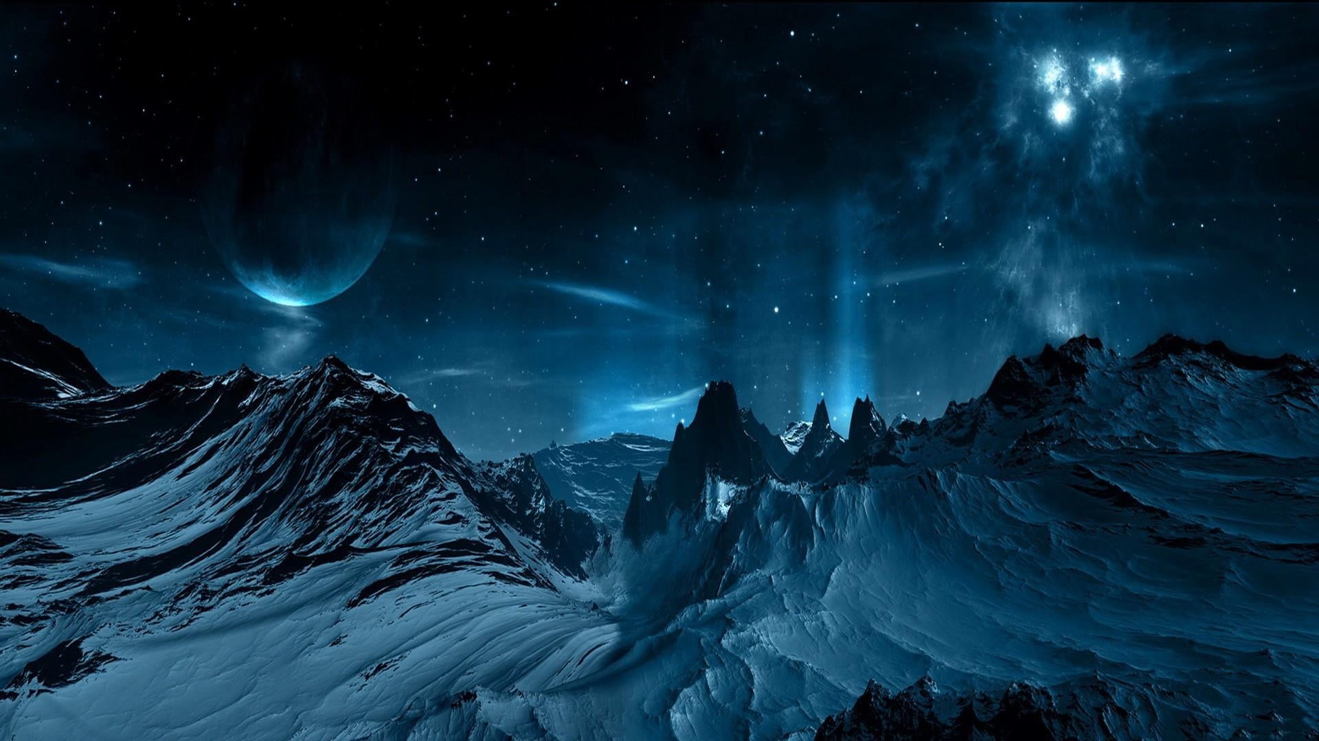 darkness, star - space, milky way, 1080P, nature, cold temperature, landscape, night sky, scenics - nature, mountain peak, galaxy, tranquil scene, moonlight, HD Wallpaper