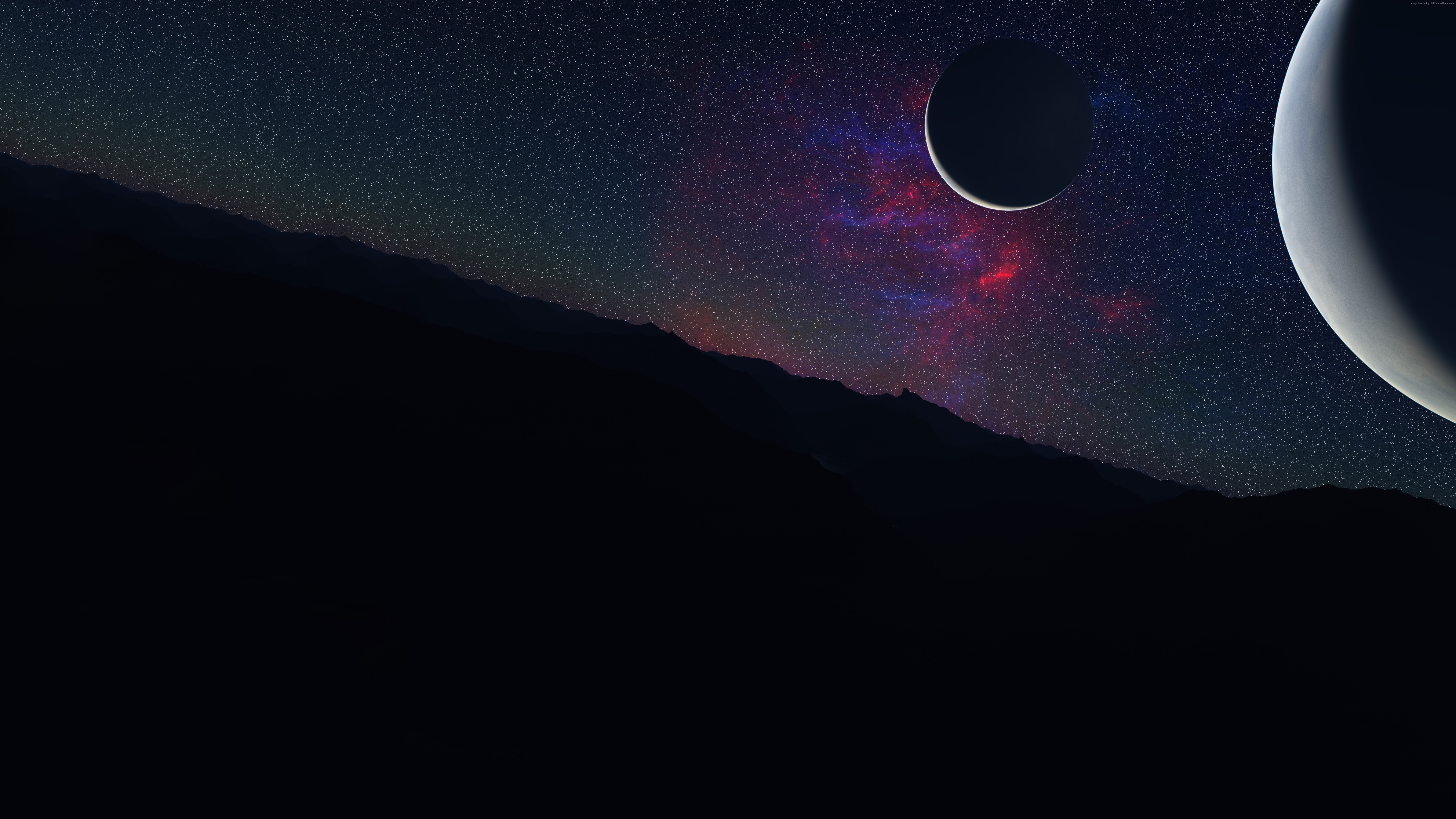 Planet, space, stars, Exoplanet, Kepler-452b, 8K, HD Wallpaper