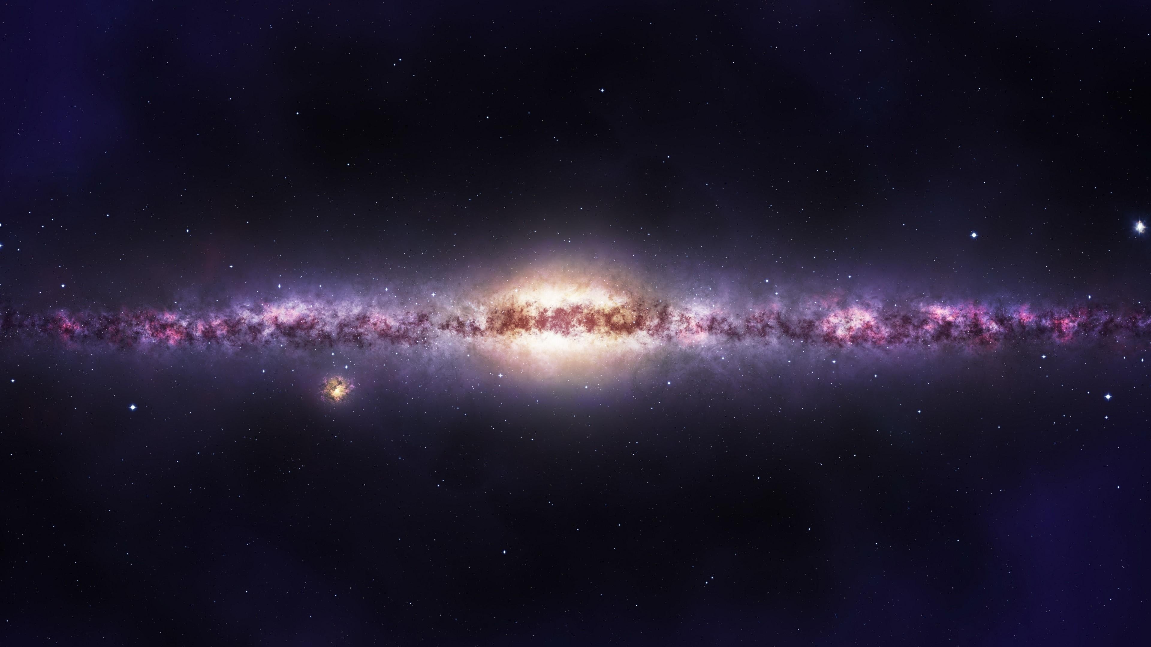 milky way, galaxy, stars, space, purple, sky, astronomy, outer space, universe, 4K, astronomical object, HD Wallpaper