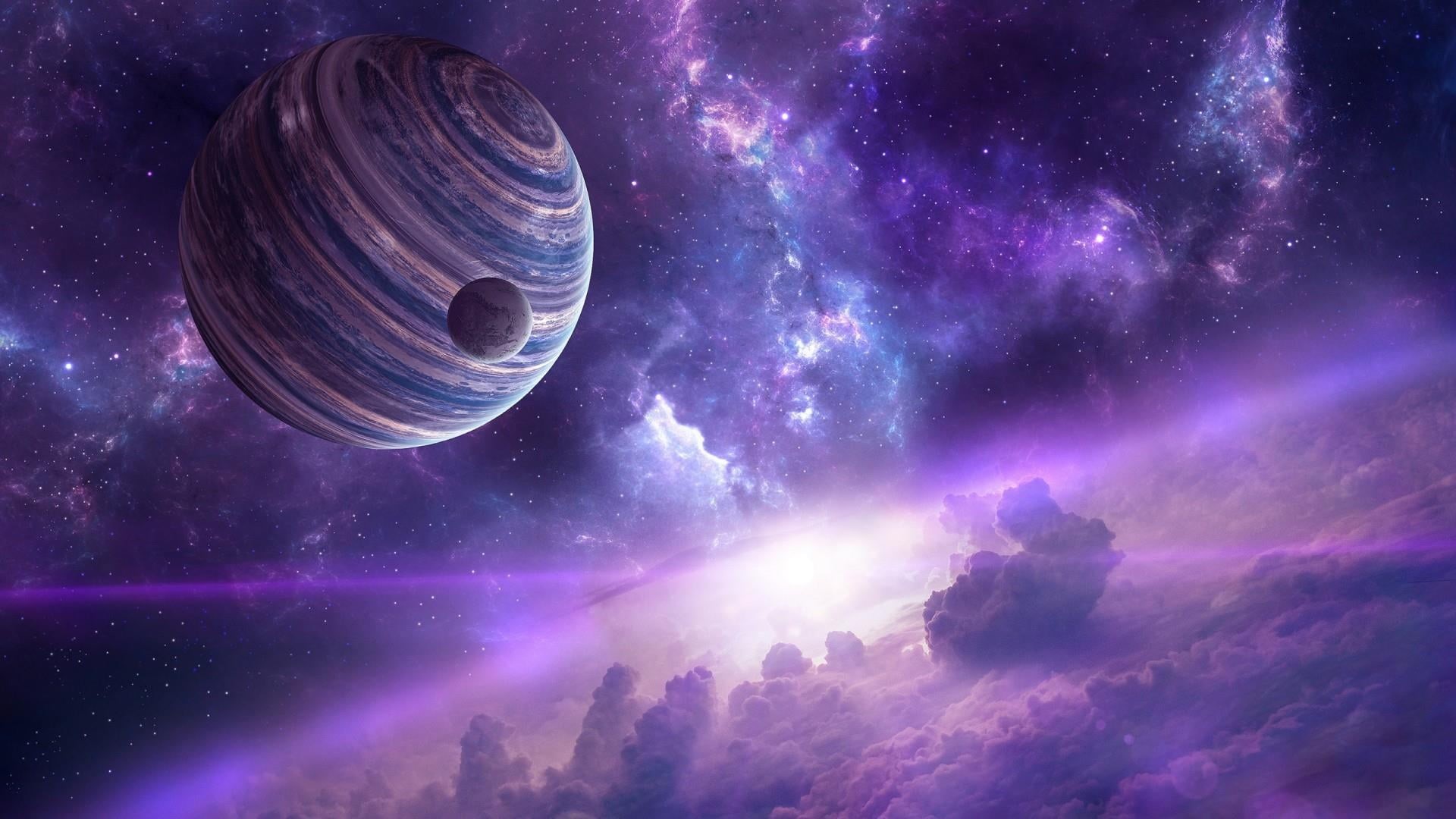 outer space, no people, outdoors, majestic, starry, star field, planet - space, universe, scenics - nature, astronomical object, 1080P, star - space, astronomy, HD Wallpaper