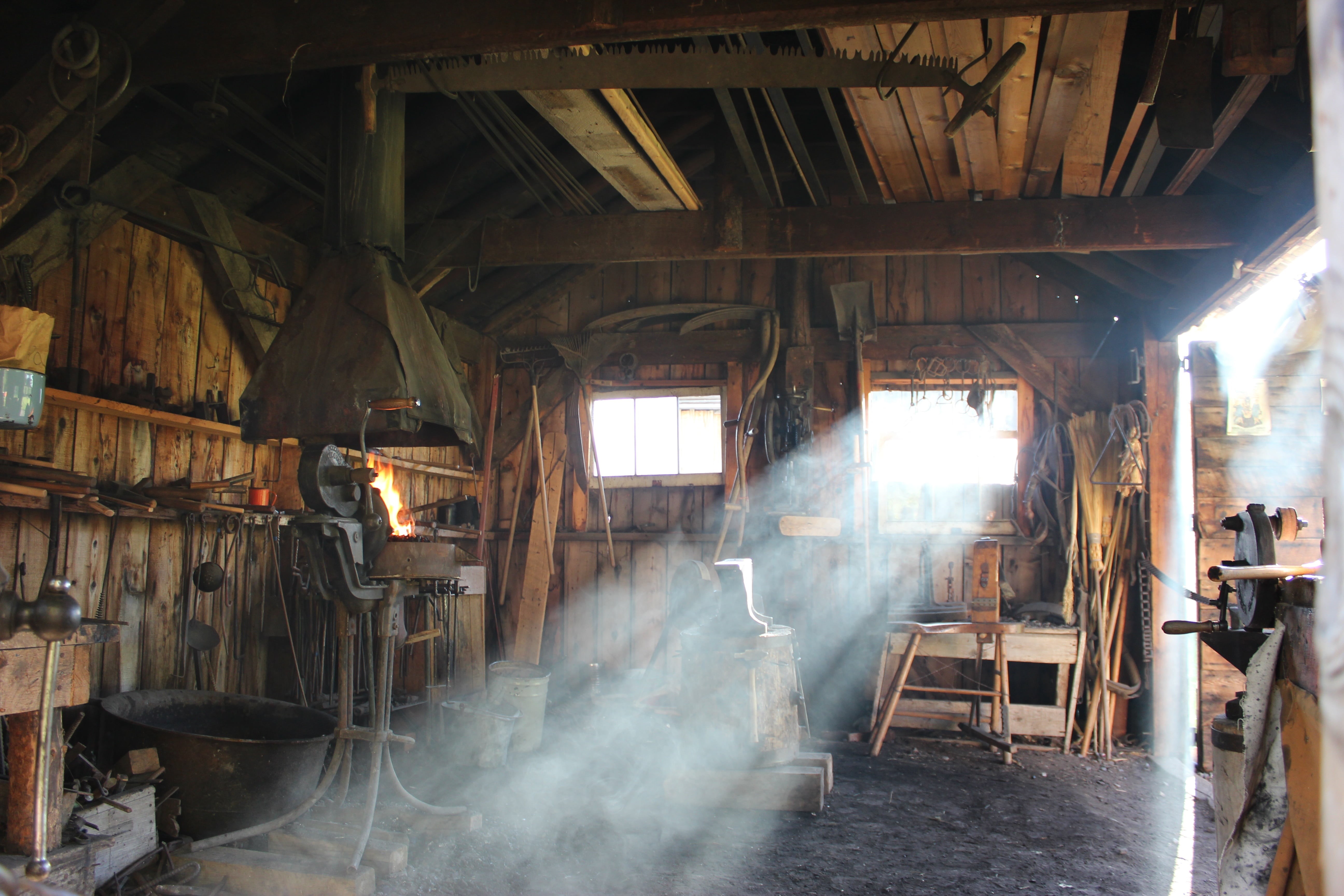 ceiling, barn, wooden, shed, traditional, architecture, metalwork, 5K, smoke - physical structure, workshop, abandoned, old, equipment, restaurant, blacksmith, HD Wallpaper