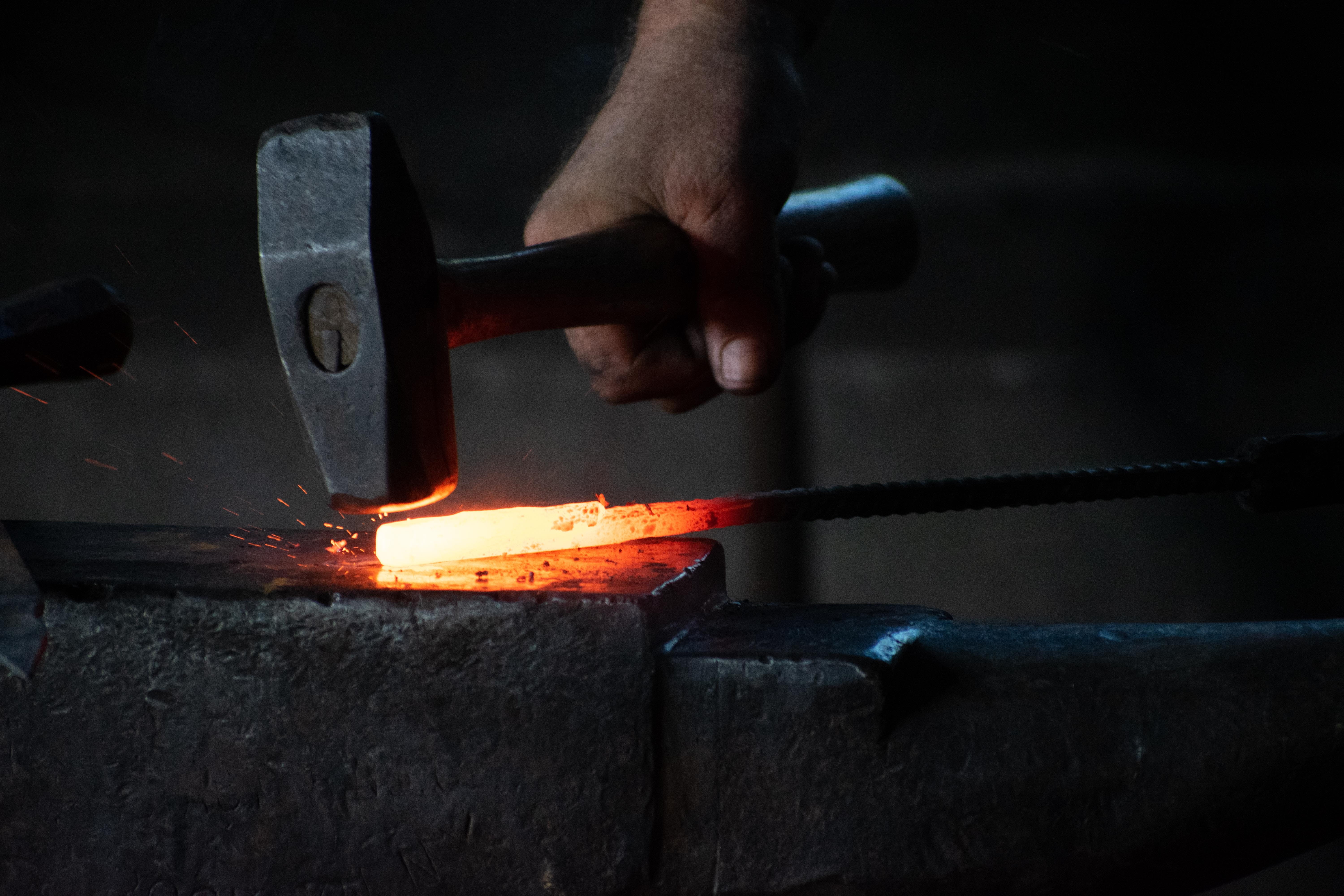 people, iron, working, human hand, occupation, industry, indoors, hot, person, skill, 5K, hand, hammer, human body part, metal industry, united states, HD Wallpaper