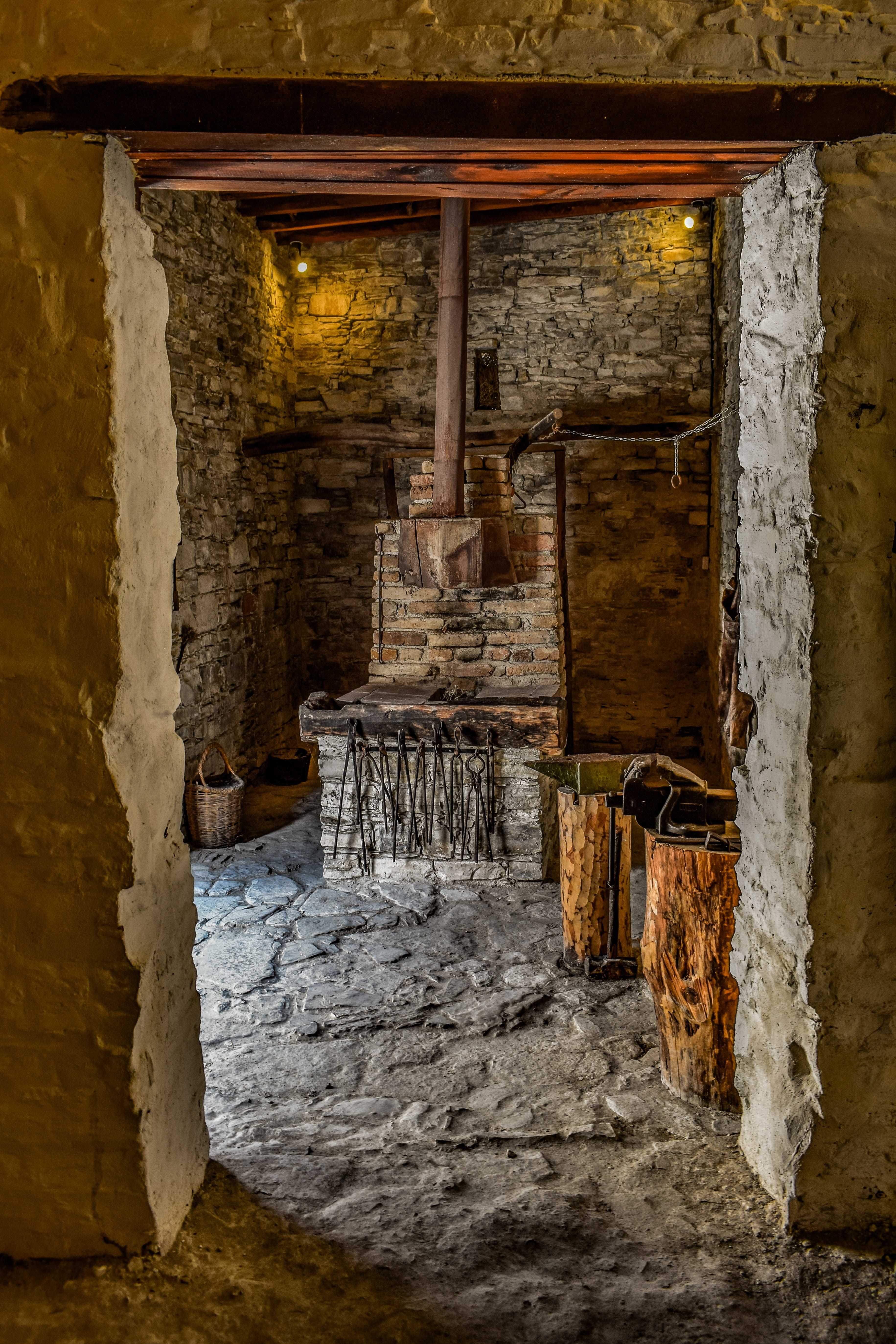 wall - building feature, abandoned, traditional, nature, old, day, weathered, building, workshop, indoors, tools, forge, architecture, roof beam, wall, Phone HD Wallpaper