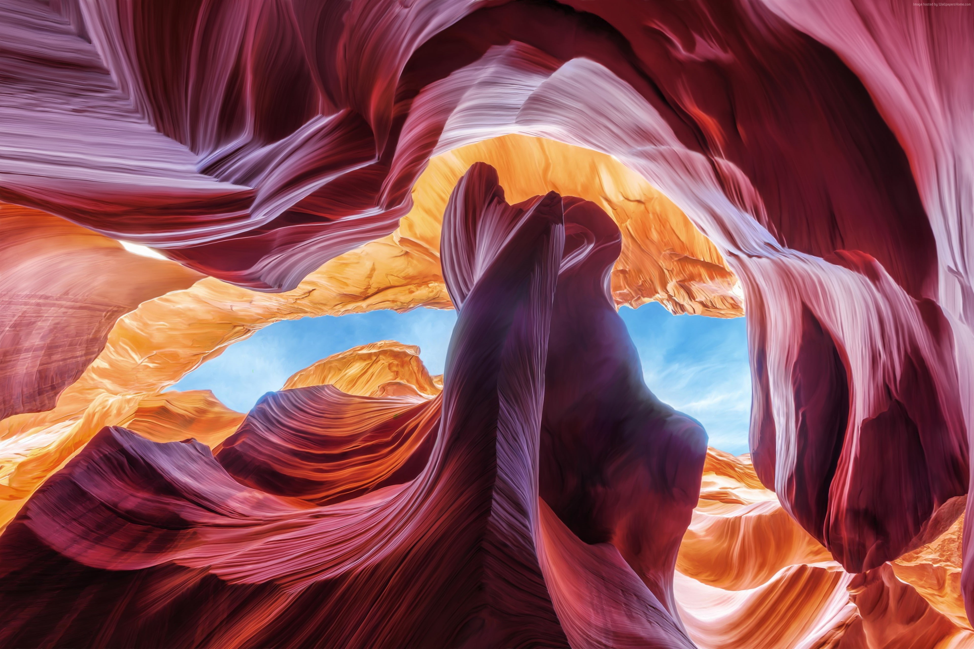 4K, USA, 4K, Antelope Canyon, Arizona, HD Wallpaper