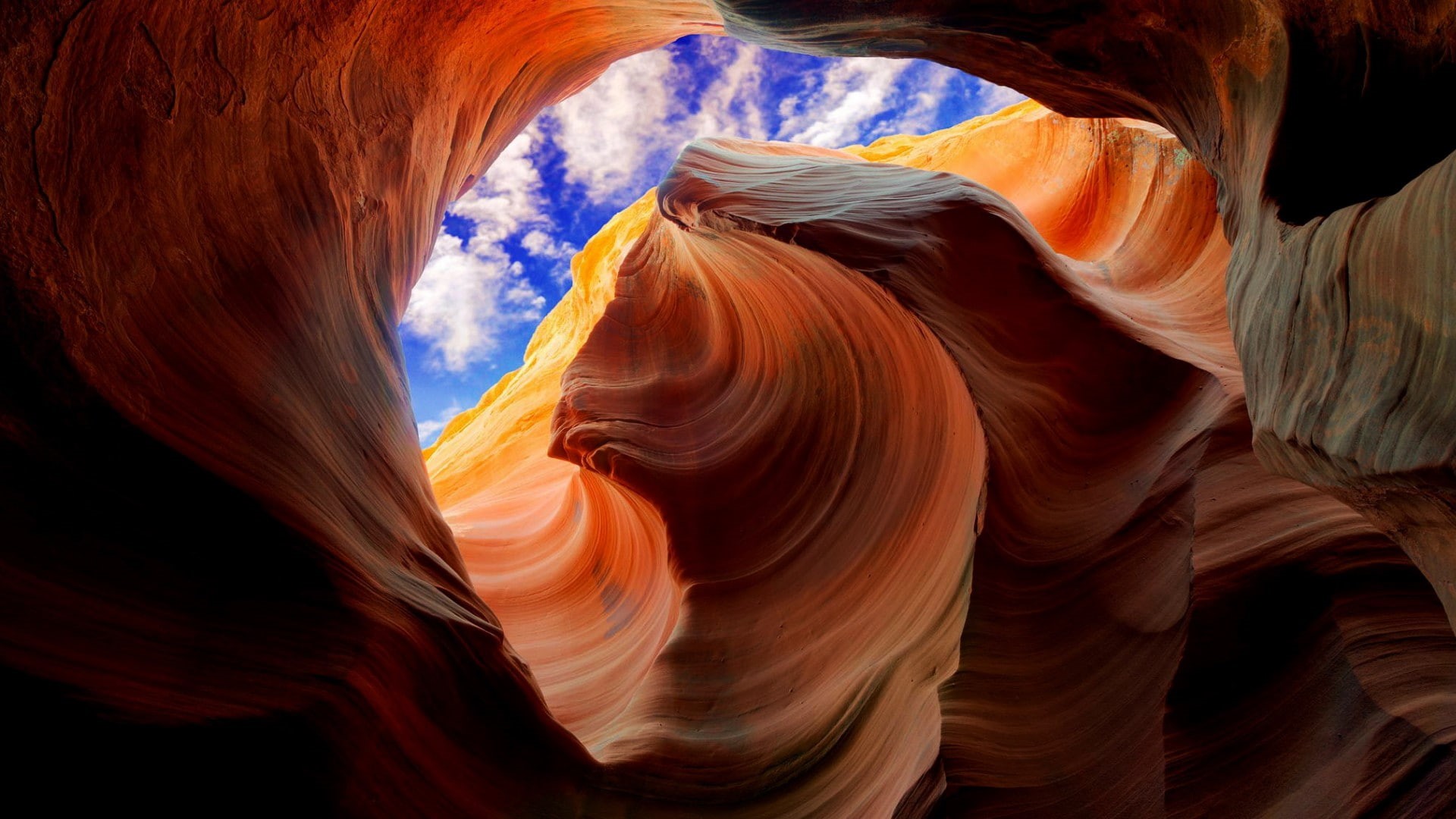 landscape, sky, 1080P, rock, Antelope Canyon, HD Wallpaper