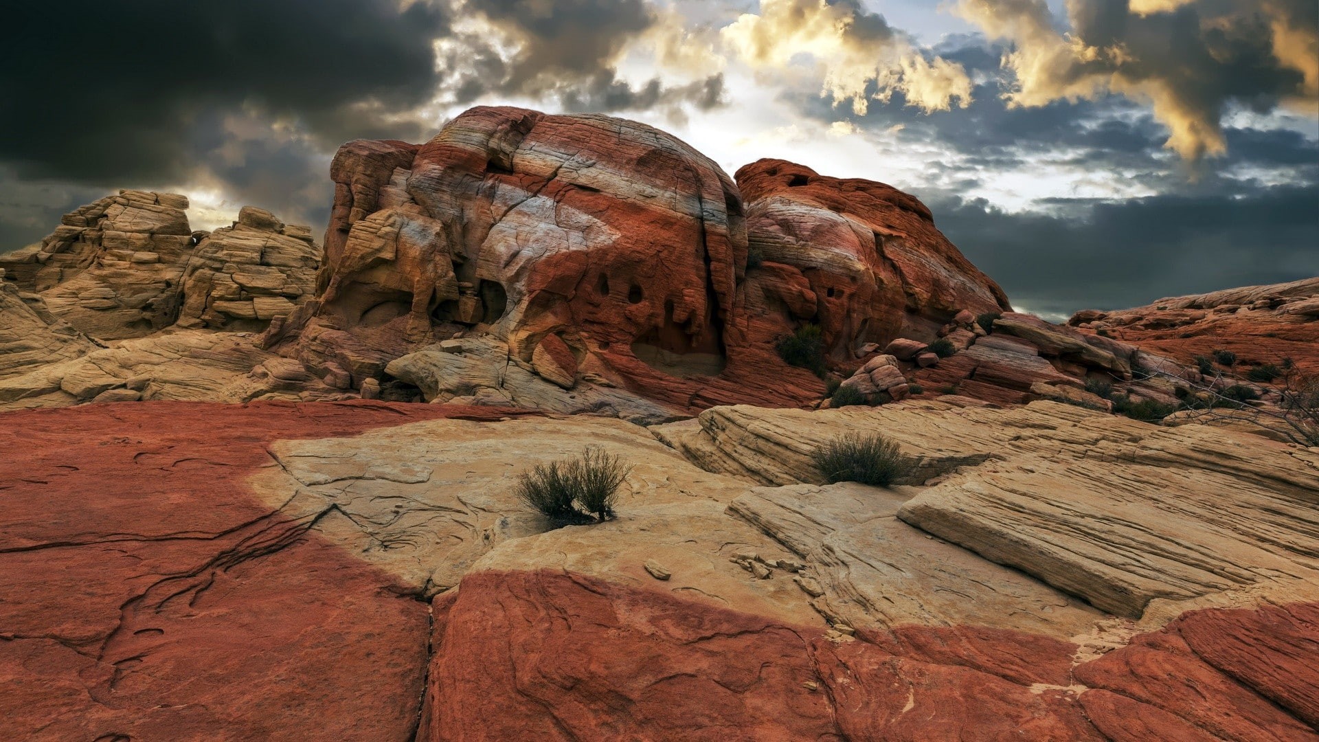 physical geography, rock, Arizona, eroded, environment, cloud - sky, tranquility, sandstone, rock - object, nature, USA, landscape, beauty in nature, plants, HD Wallpaper