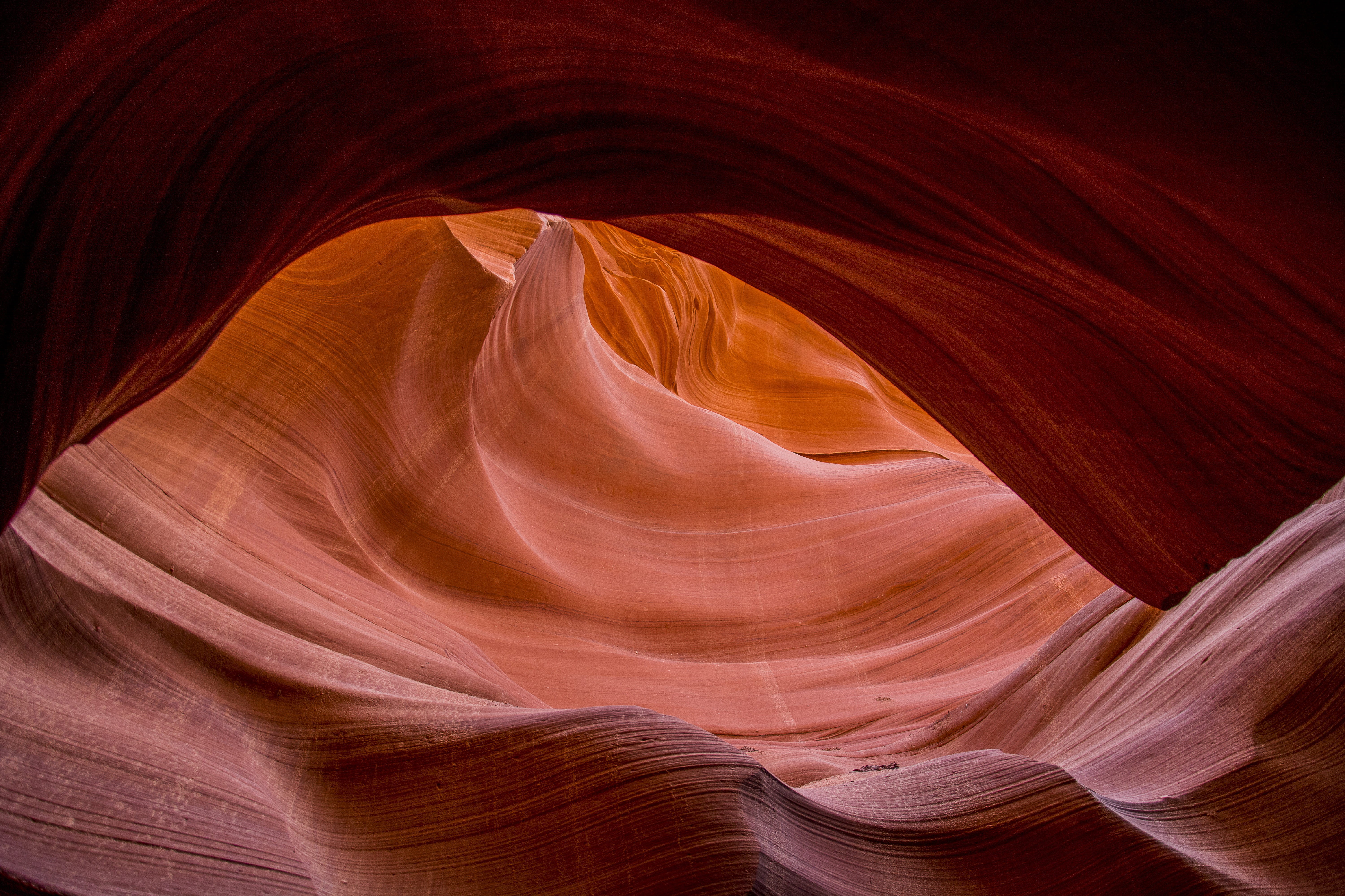 travel destinations, curve, red, rock, arid climate, arizona, solid, tranquility, travel, rock formation, rock - object, layered, no people, nature, textured, HD Wallpaper