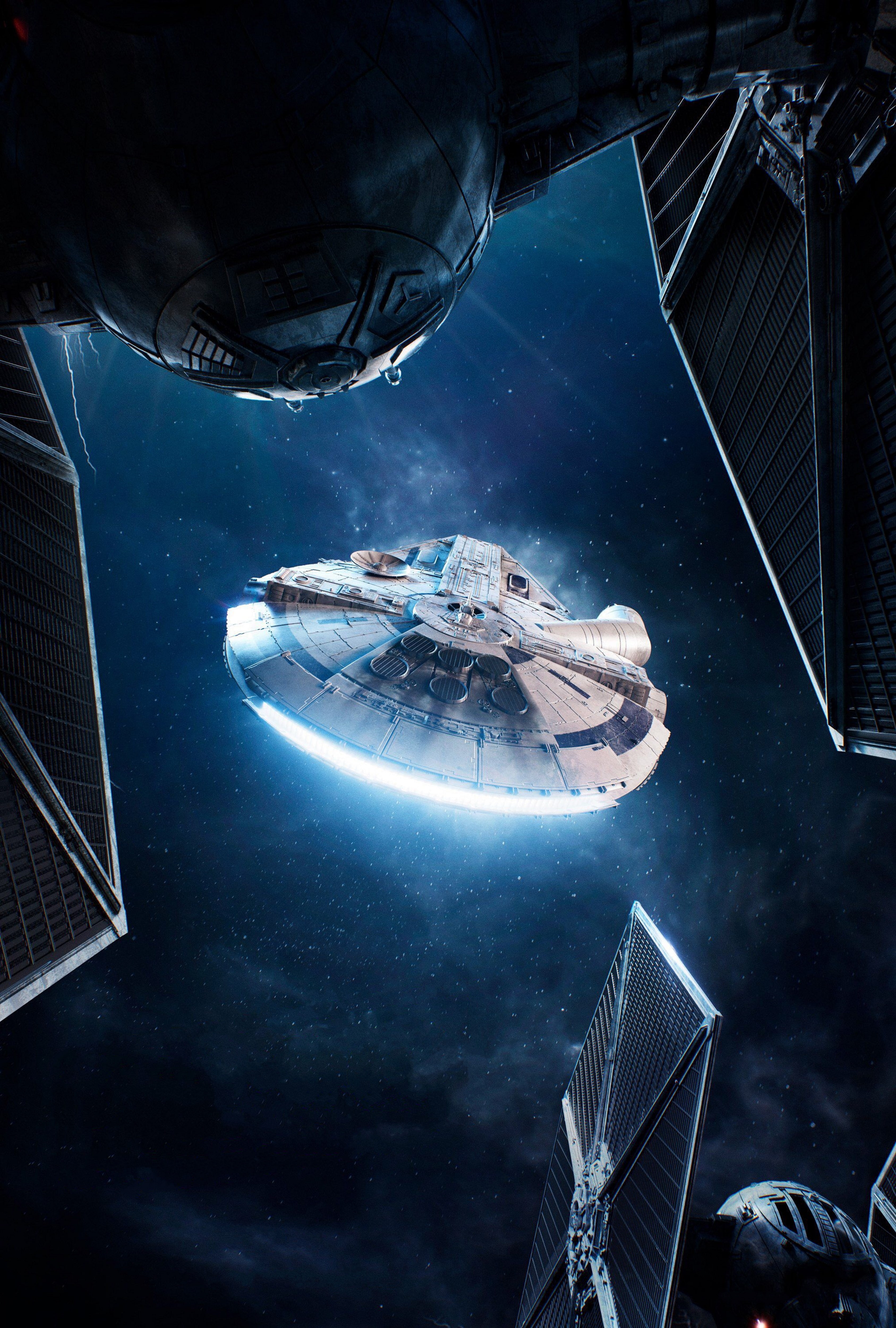 4K, 4K, Spaceship, Millennium Falcon, Solo: A Star Wars Story, Phone HD Wallpaper
