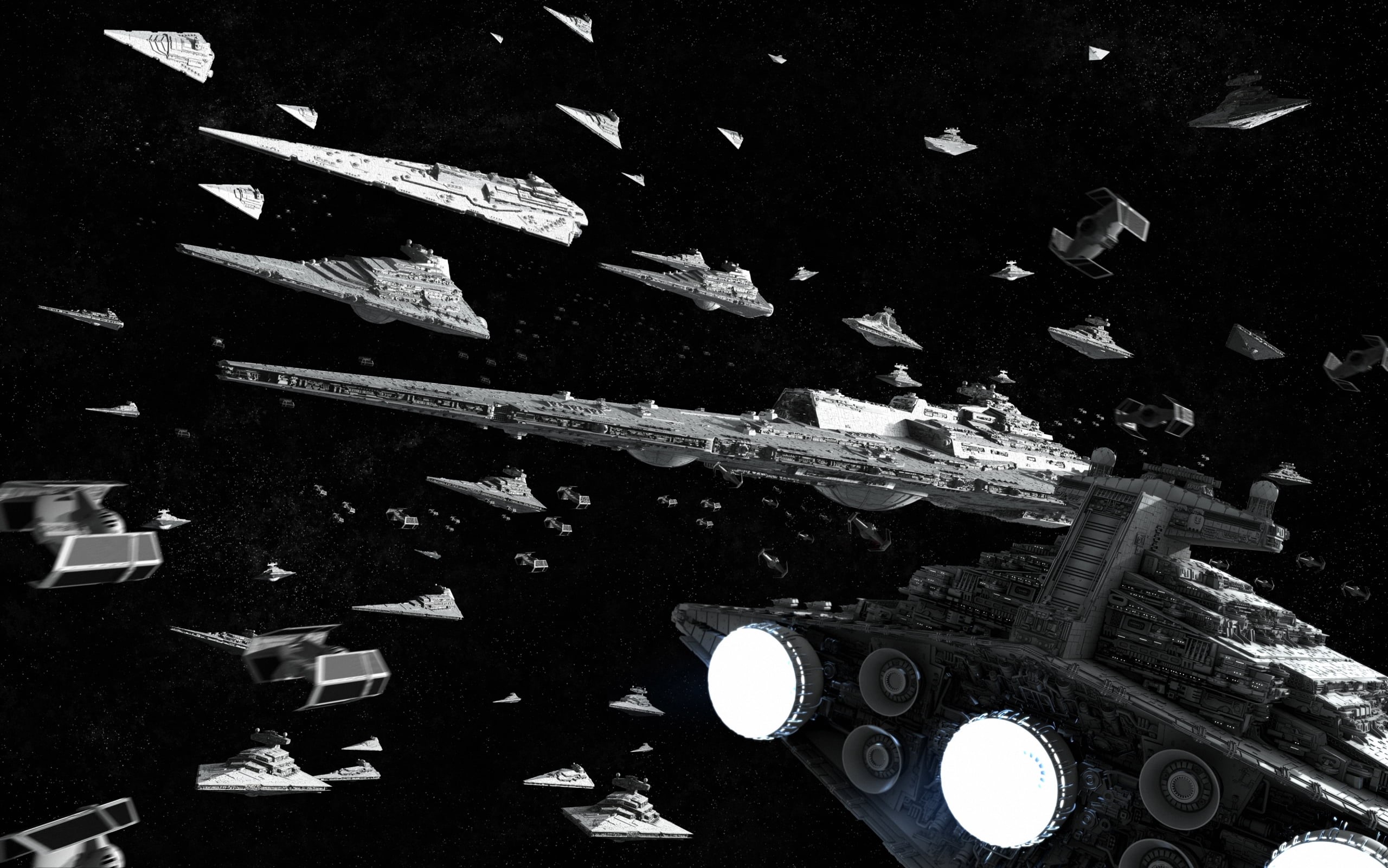 space Travel Vehicle, Star Wars, night, transportation, indoors, gray, mode of transportation, starships, built structure, Star Destroyer, science, group of animals, HD Wallpaper