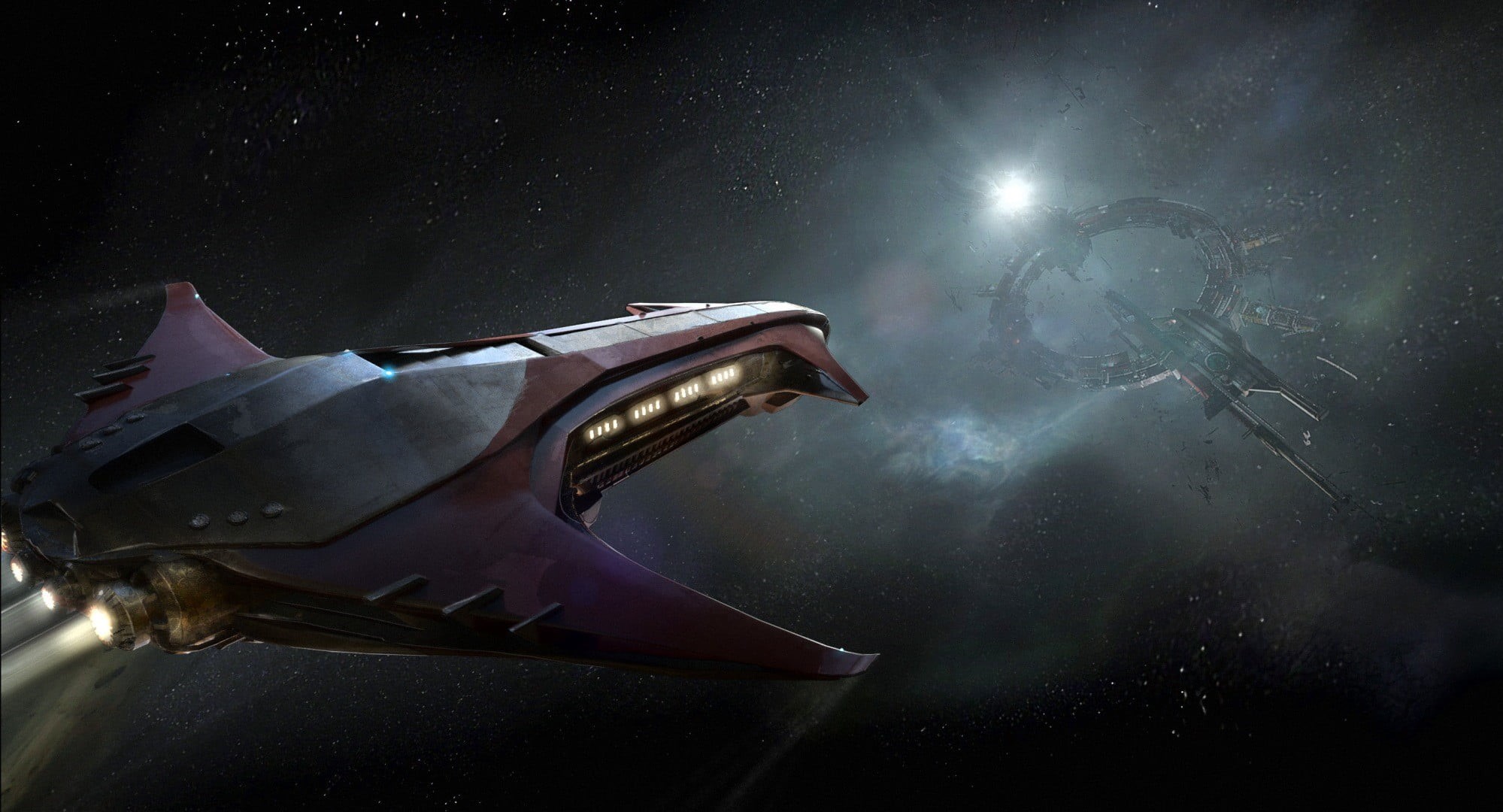 military airplane, transportation, outdoors, astronomy, ilustration, mode of transportation, space, night, video games, animal themes, spacecraft, air vehicle, HD Wallpaper