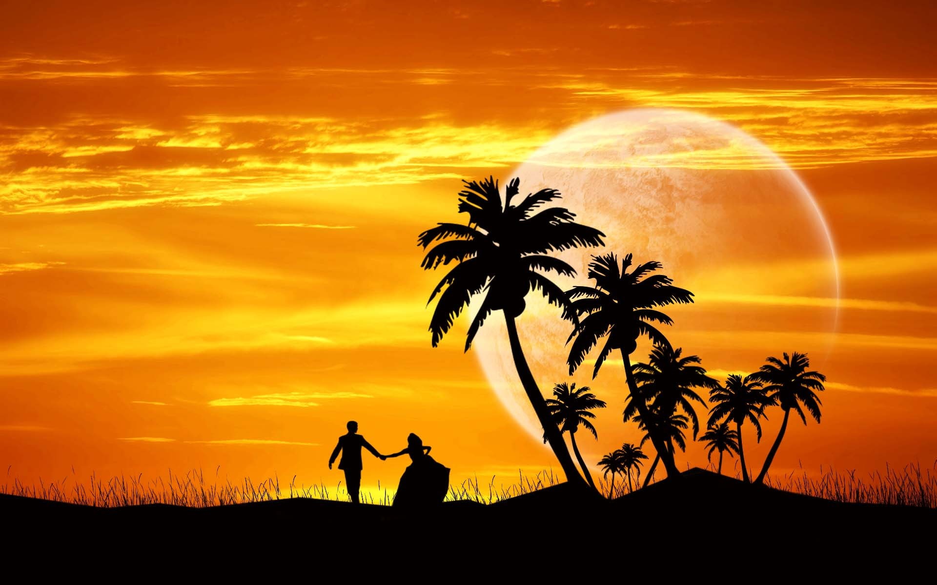 1080P, love, dance, couple, evening, hd, HD Wallpaper