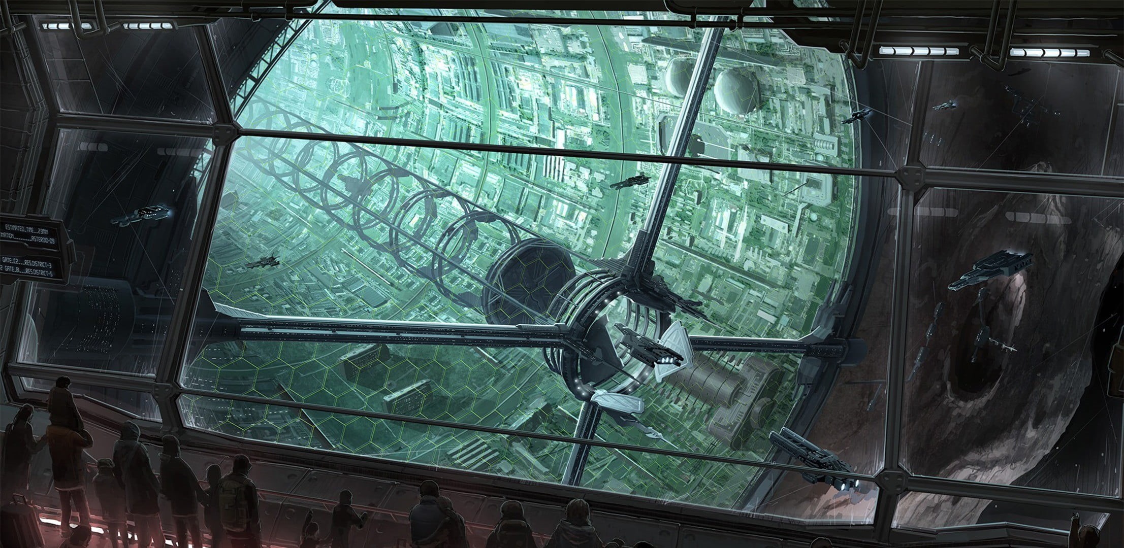 glass - material, reflection, rocket, protection, tunnel, 1080P, space, technology, spaceship, crowds, glass, day, architecture, green color, HD Wallpaper