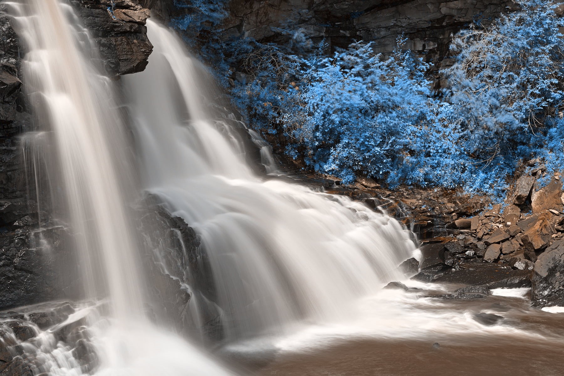 beautiful, fantasy, rocks, movement, forest, canaan  valley, image, nature, background, waterfall, cyan, scenic, travel, 720P, united  states, scene, west  virginia, HD Wallpaper