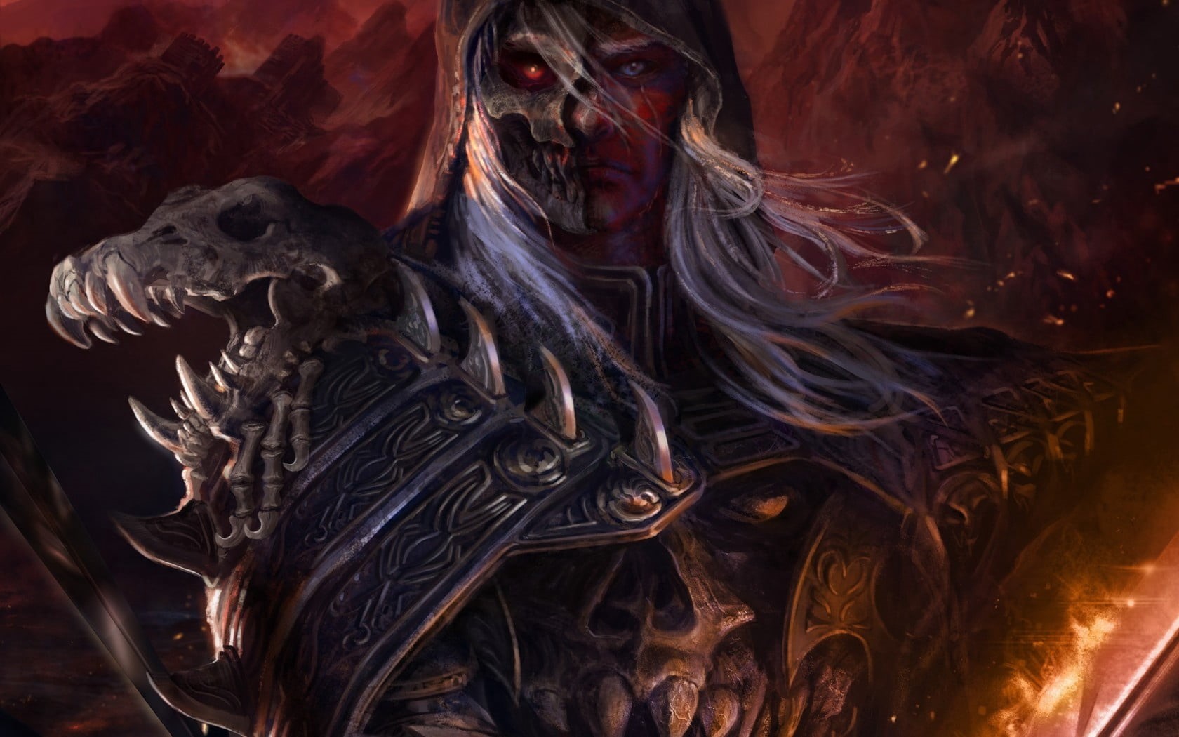 halloween, sword, spooky, hell, haired, no people, imagination, one Person, fantasy, armor, close-up, death, celebration, demon, animal, people, spirituality, HD Wallpaper