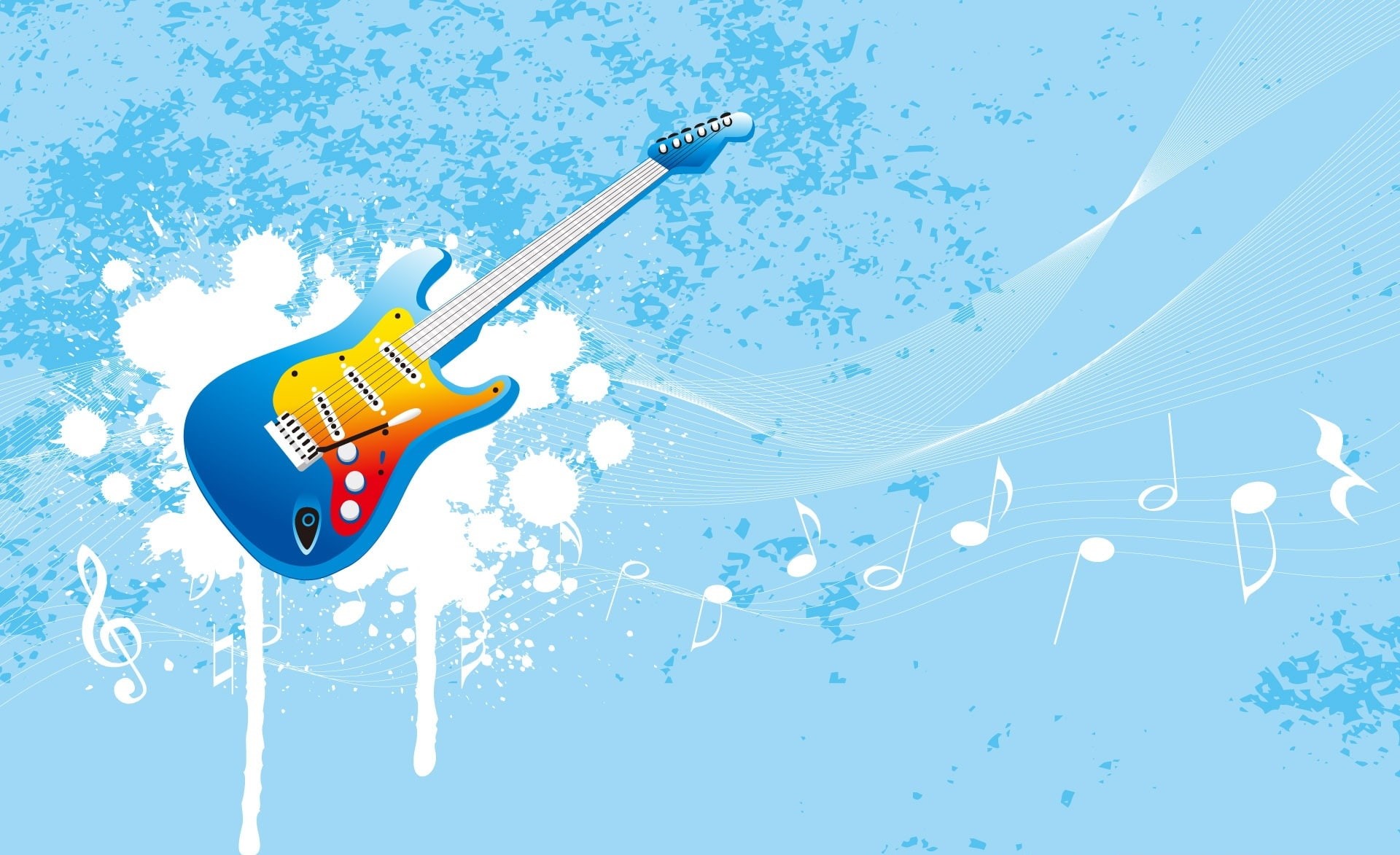 musical equipment, string instrument, electric, Blue, no people, Aero, electric guitar, rock music, white background, man made, music, connection, 1080P, HD Wallpaper