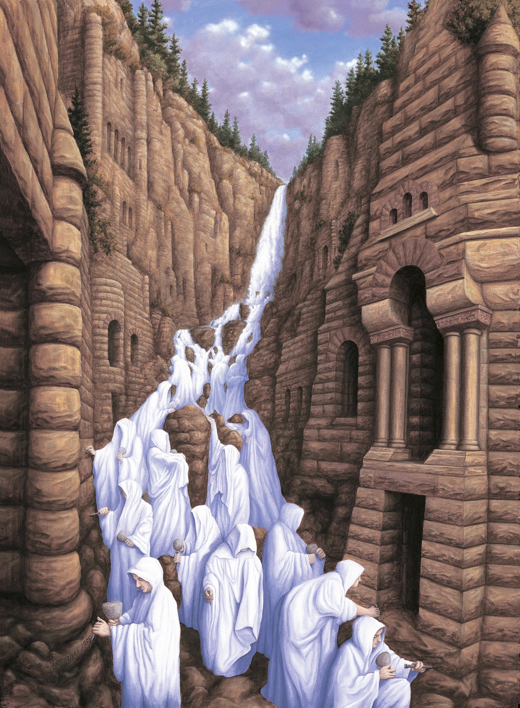 portrait display, 1080P, surreal, Rob Gonsalves, Phone HD Wallpaper
