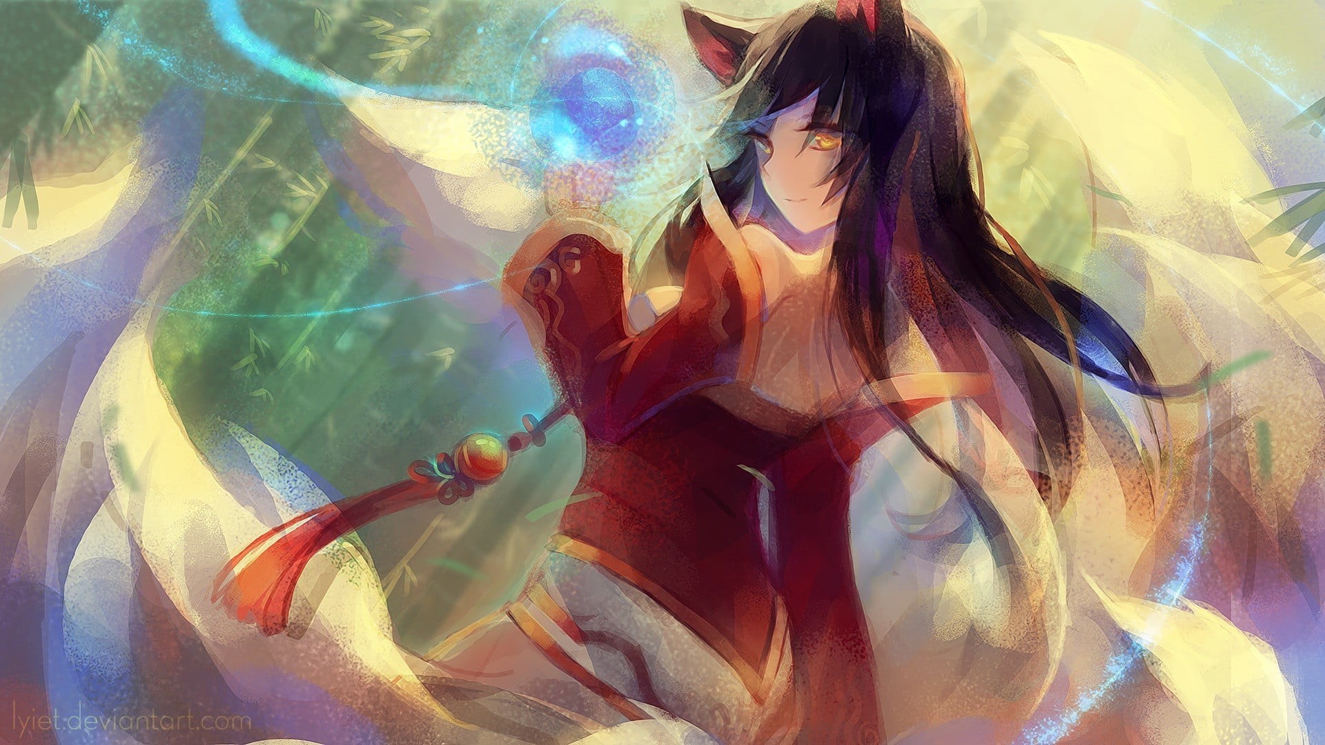 one person, League of Legends, females, beautiful woman, women, girl, lifestyles, front view, beauty, portrait, character, fox girl, 1080P, HD Wallpaper