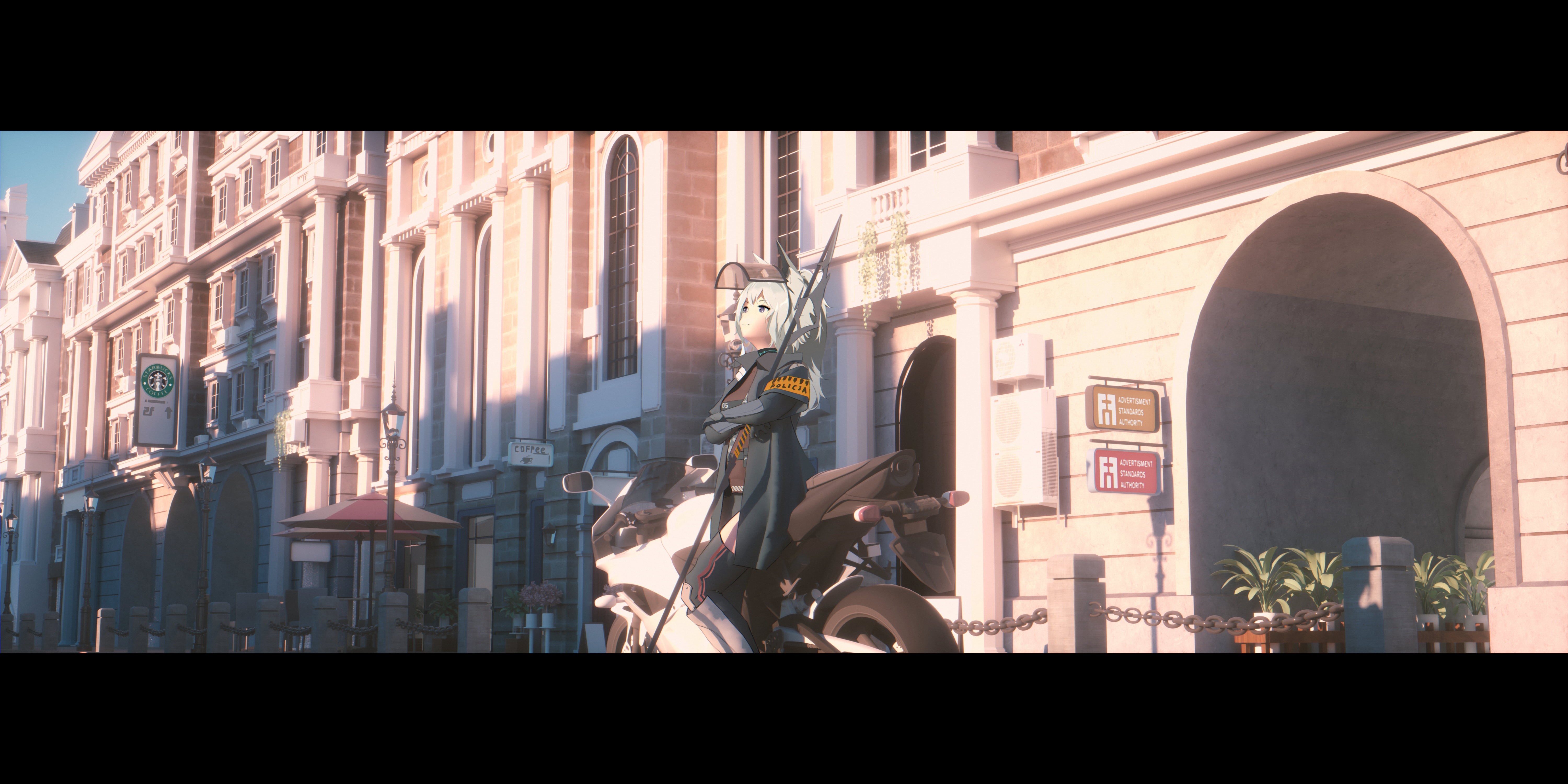 motobike, Arknights, 5K, sunlight, Grani(Arknights), HD Wallpaper