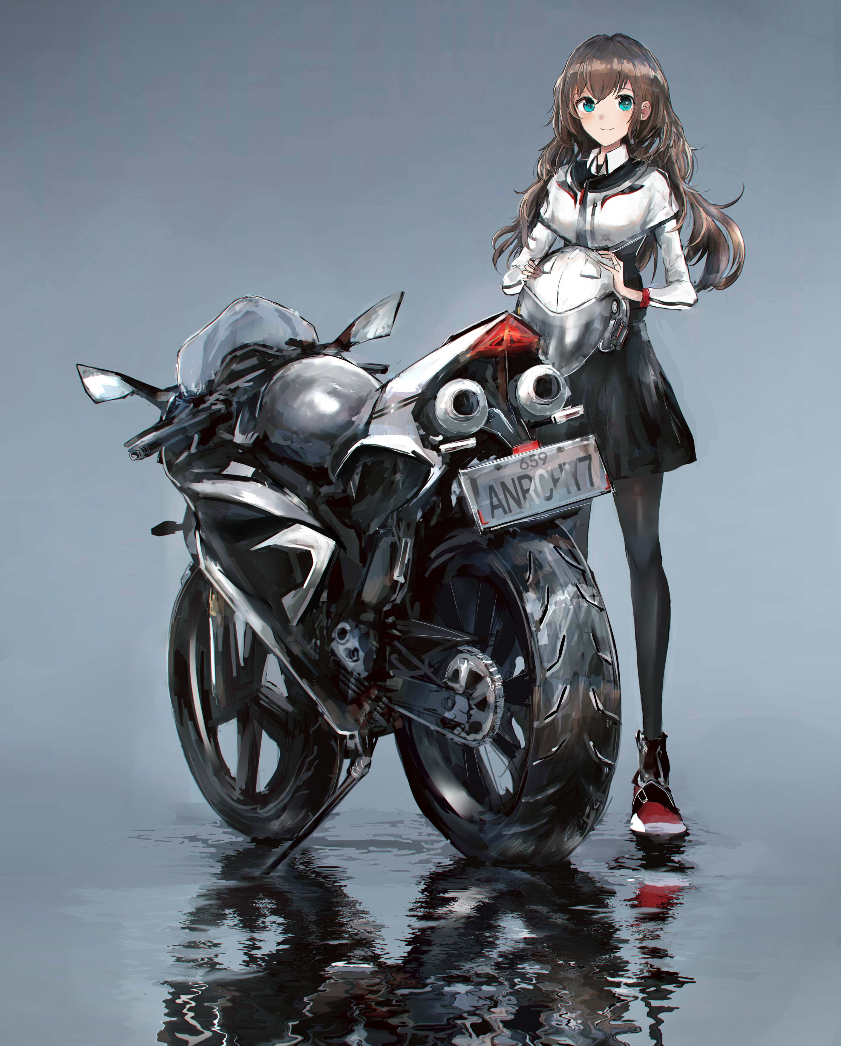 portrait display, anime, anime girls, SWAV, 2K, motobike, Phone HD Wallpaper