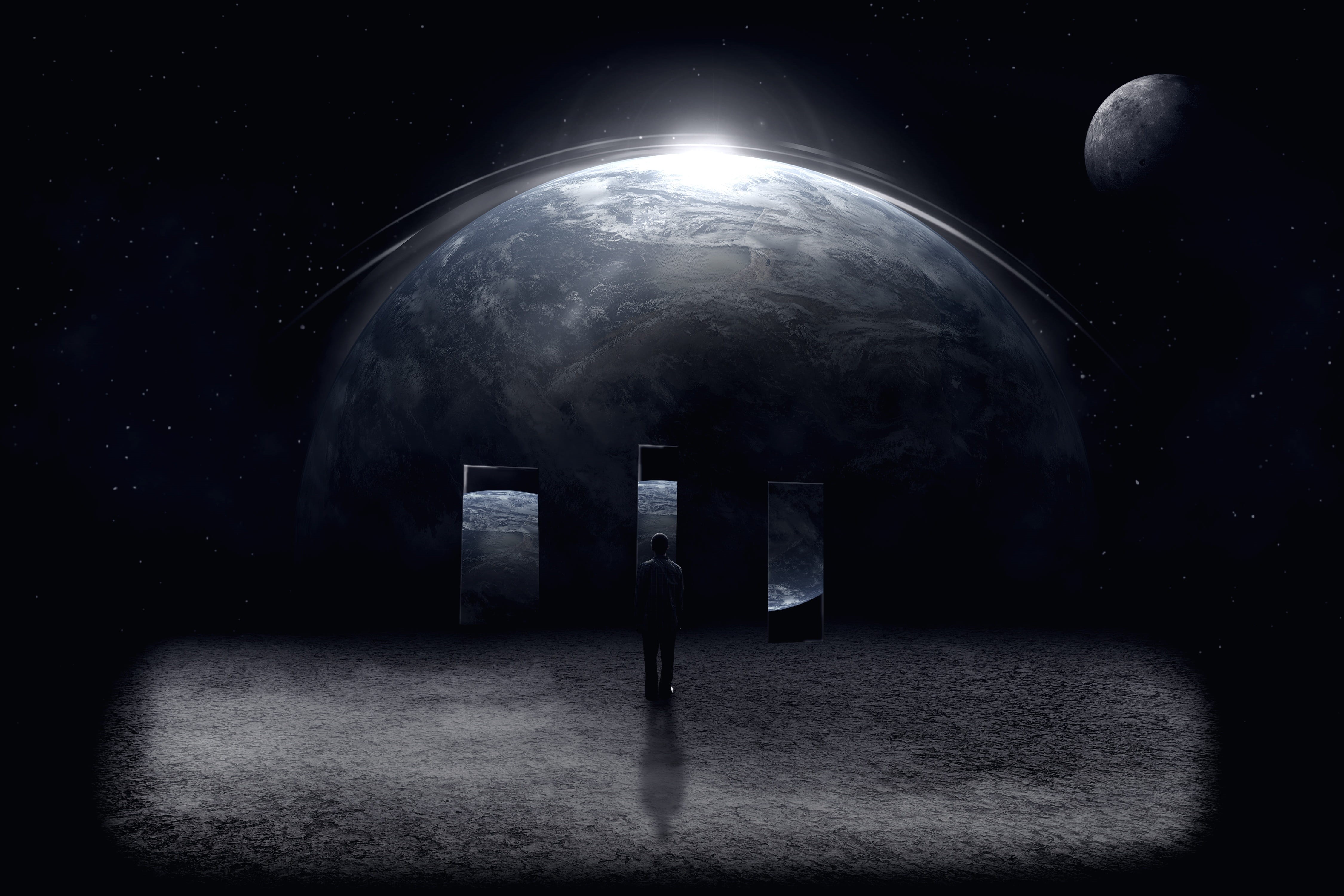 star, easy, science, 4K, earth, night, front, astronomy, no one, land, dark, architecture, built structure, the surface of the planet, moonlight, building, HD Wallpaper