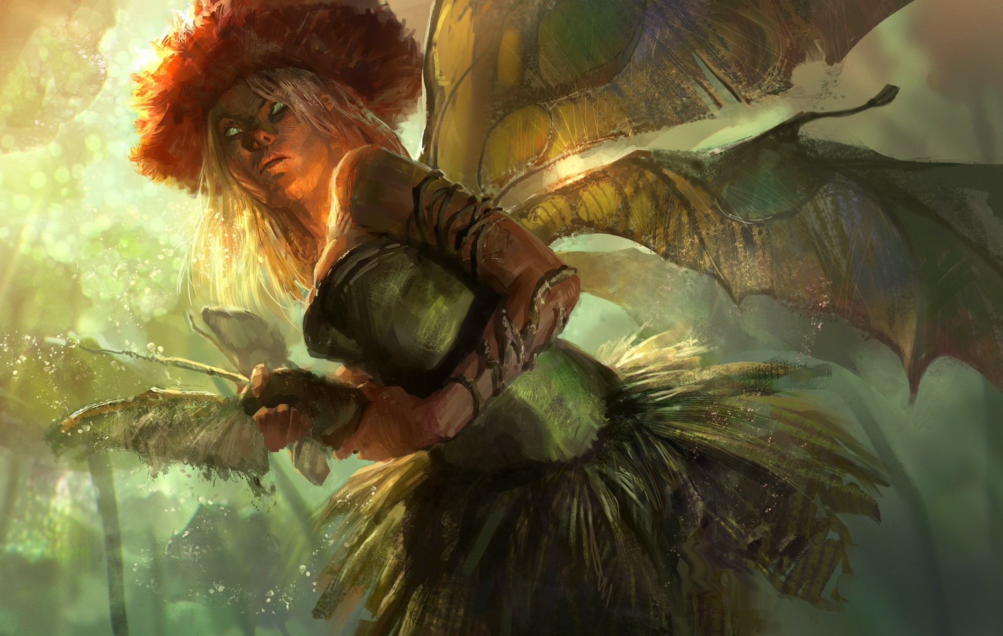 art, 1080P, fairies, fantasy art, wings, fantasy, HD Wallpaper